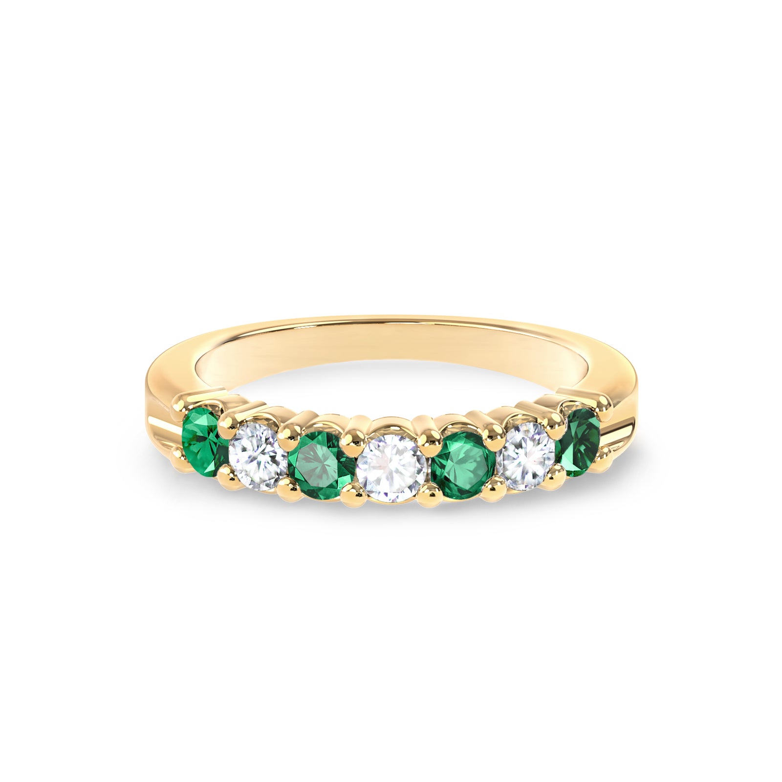 Rosecliff Luxe Diamond & Emerald Stackable Ring in 14k Gold (May)