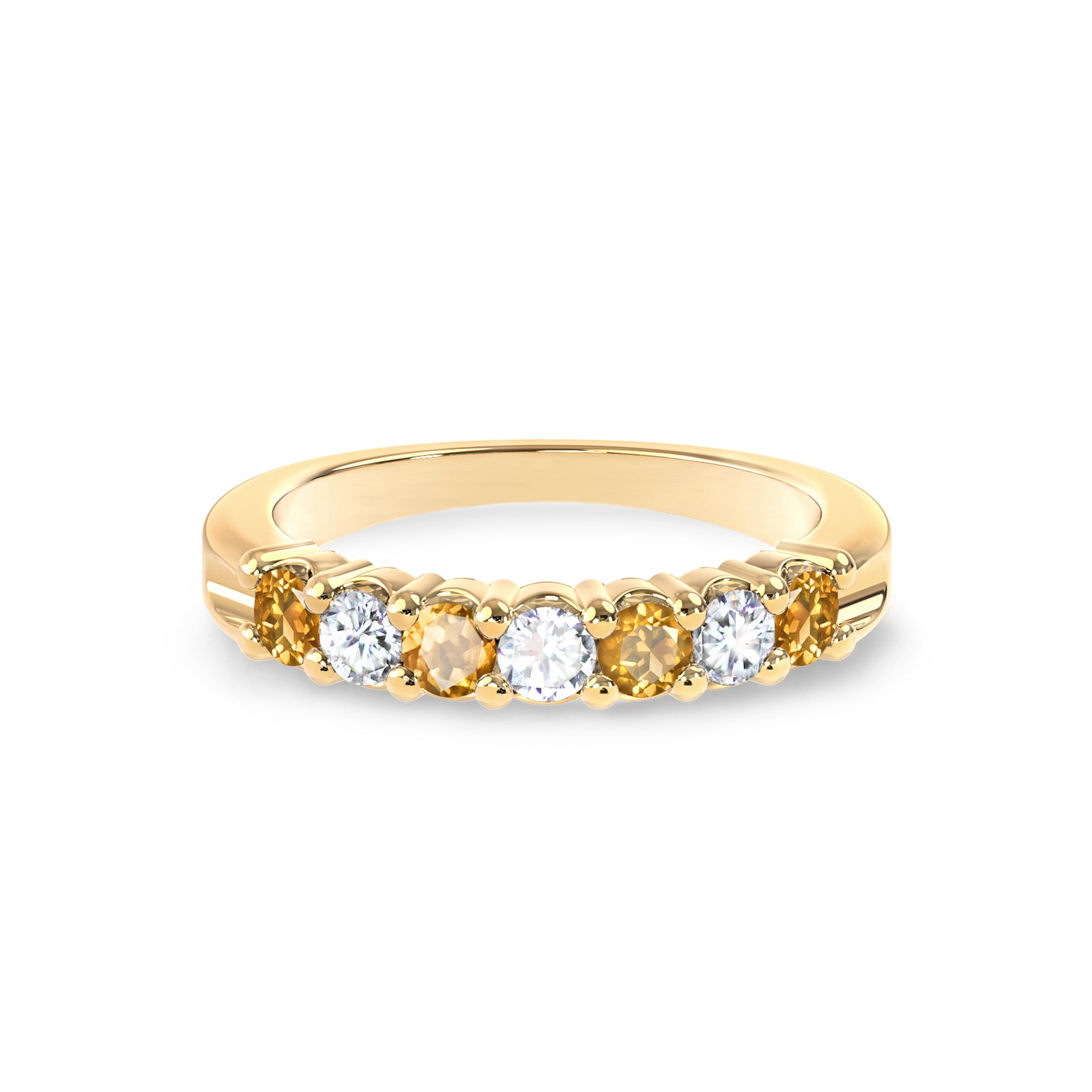 Rosecliff Luxe Diamond & Citrine Stackable Ring in 14k Gold (November)