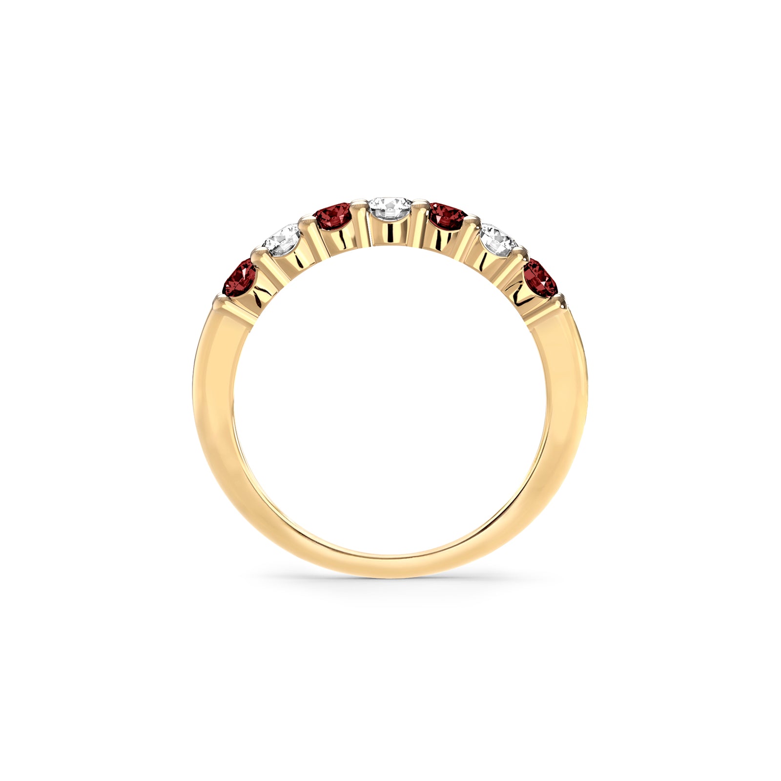 Rosecliff Luxe Diamond & Garnet Stackable Ring in 14k Gold (January)