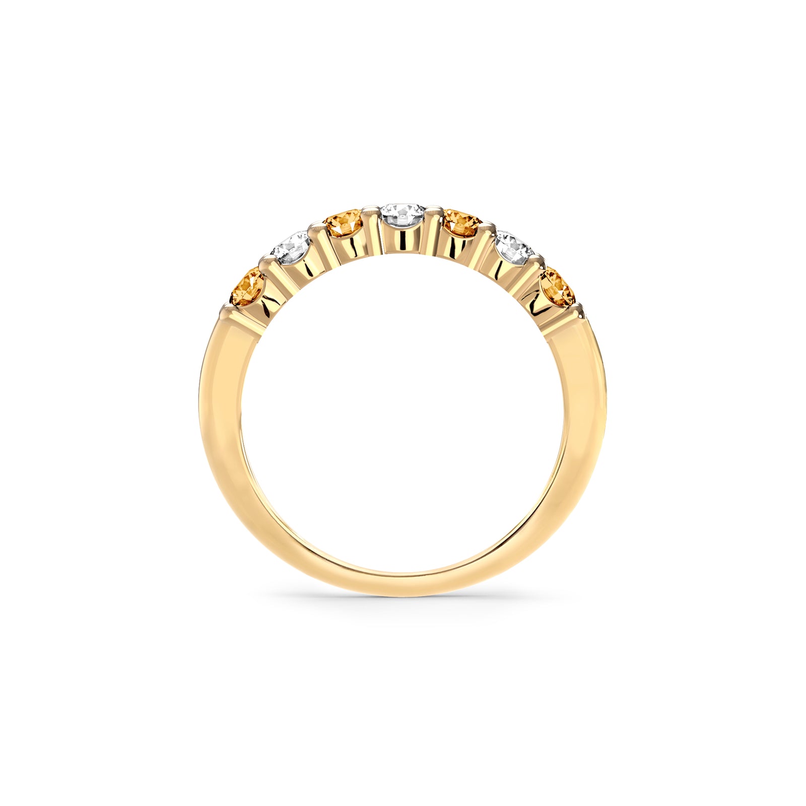 Rosecliff Luxe Diamond & Citrine Stackable Ring in 14k Gold (November)