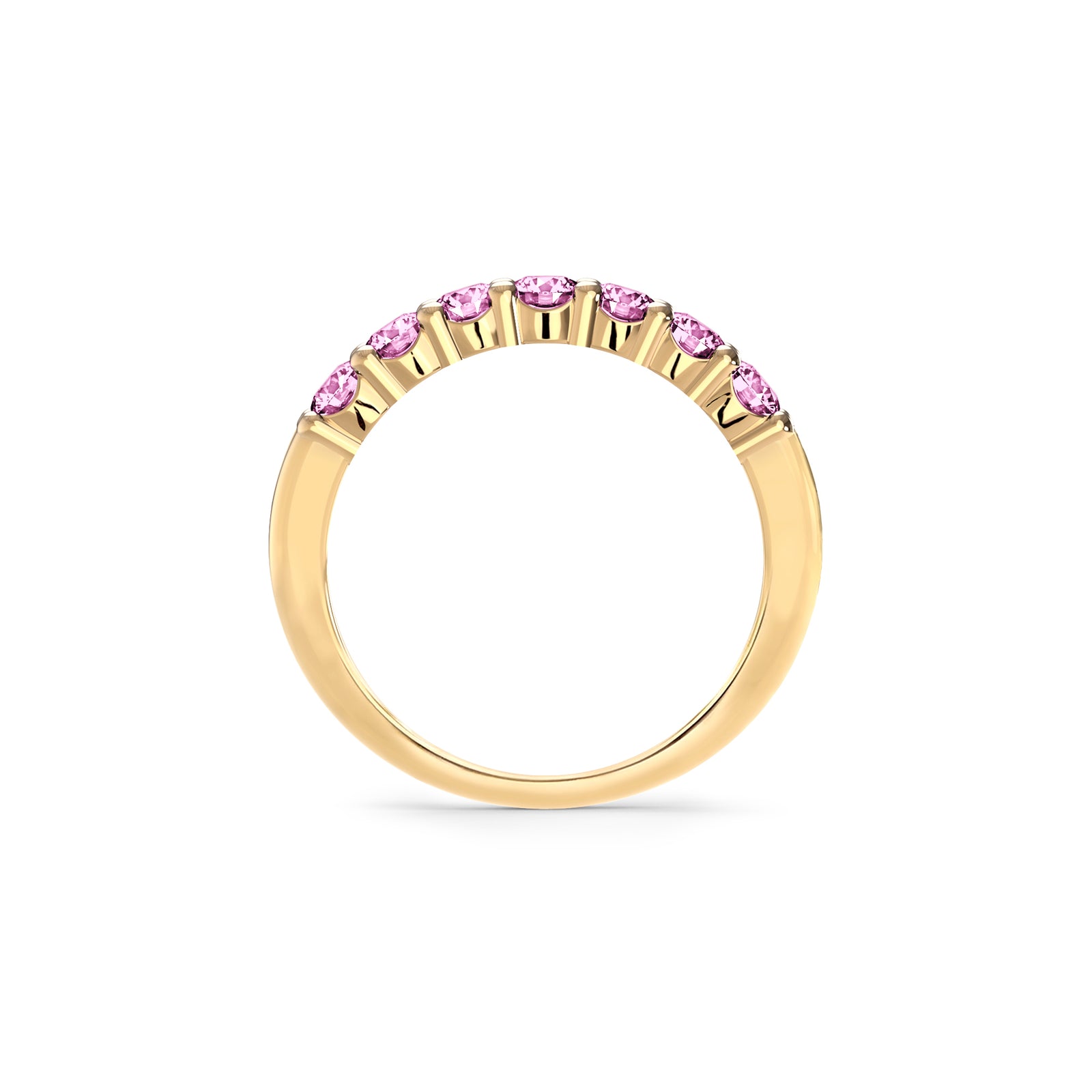 Rosecliff Luxe Pink Sapphire Stackable Ring in 14k Gold (October)