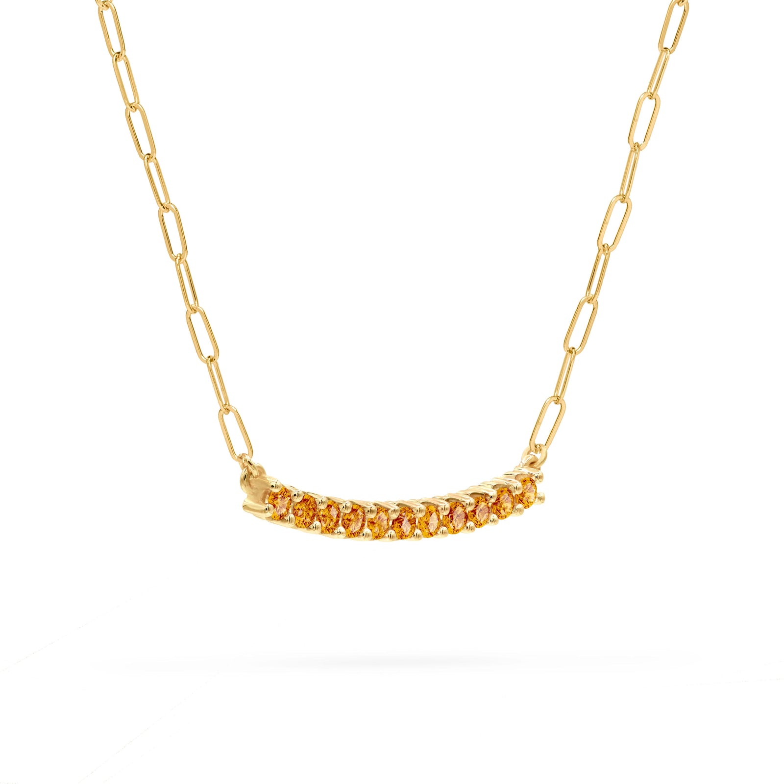 Rosecliff Citrine Bar Adelaide Mini Necklace in 14k Gold (November)