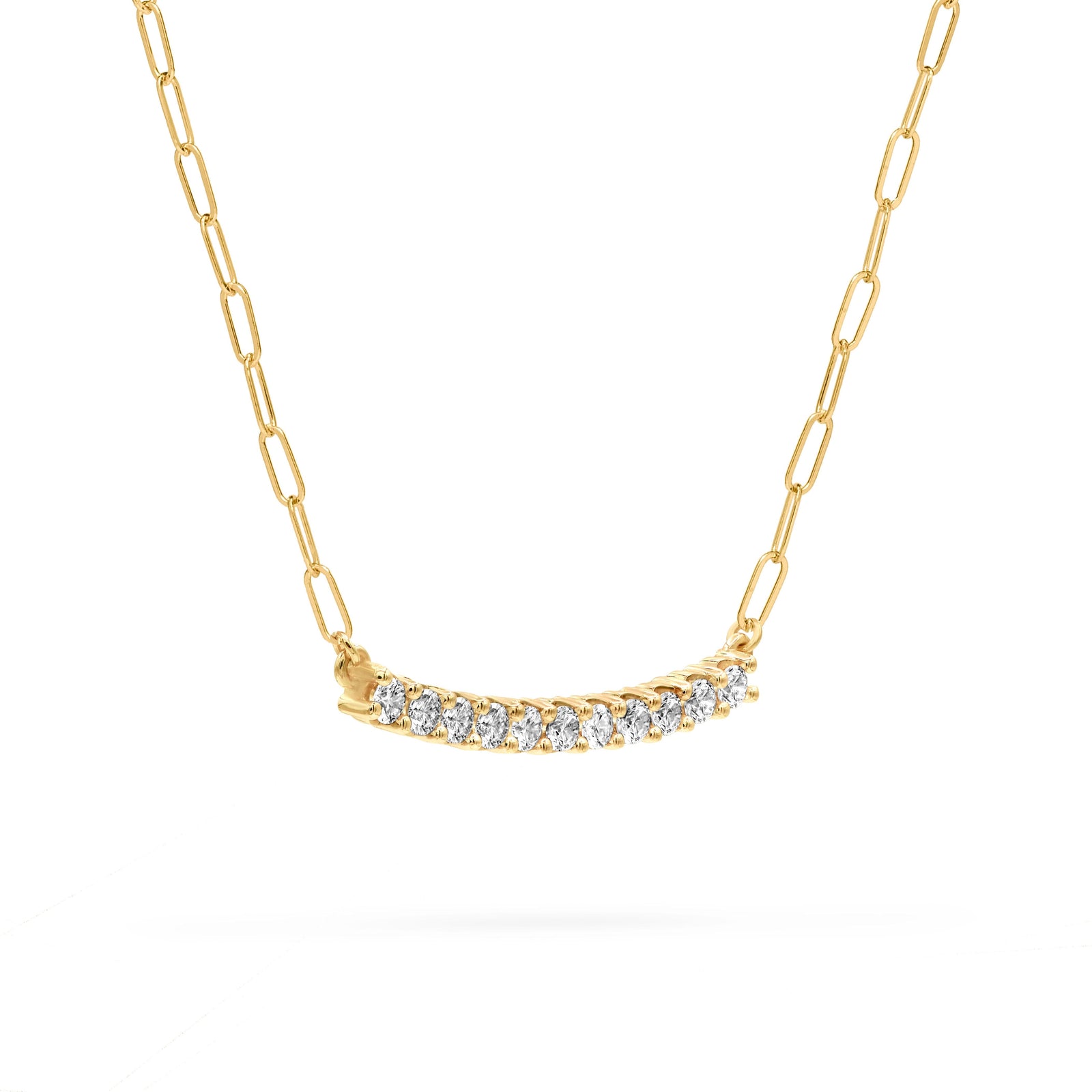 Rosecliff White Topaz Bar Adelaide Mini Necklace in 14k Gold (April)