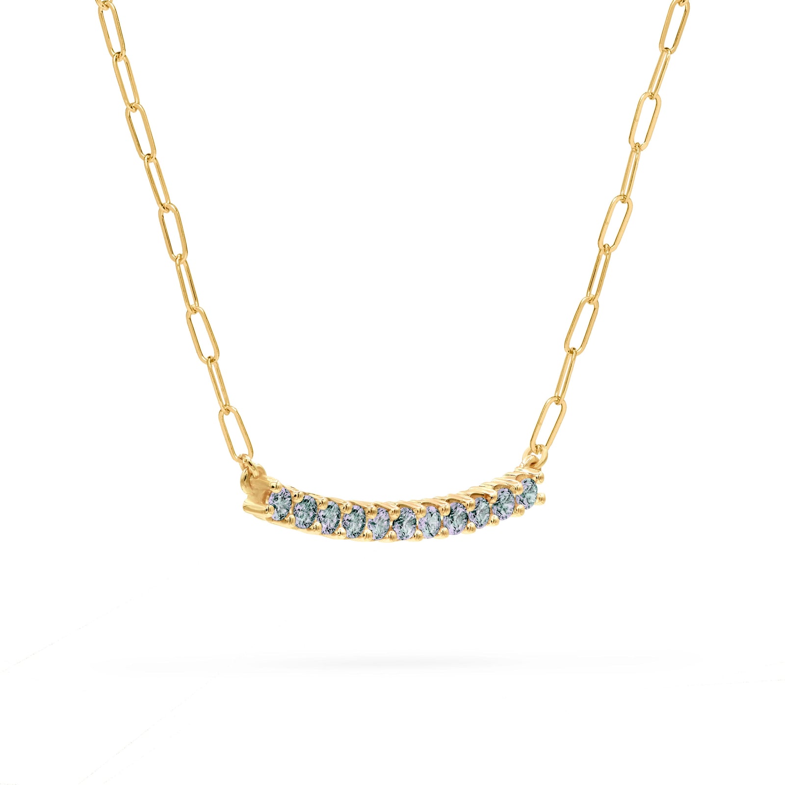 Rosecliff Alexandrite Bar Adelaide Mini Necklace in 14k Gold (June)
