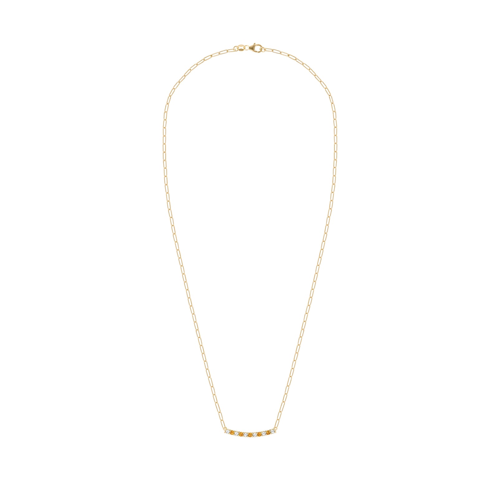 Rosecliff Diamond & Citrine Bar Adelaide Mini Necklace in 14k Gold (November)