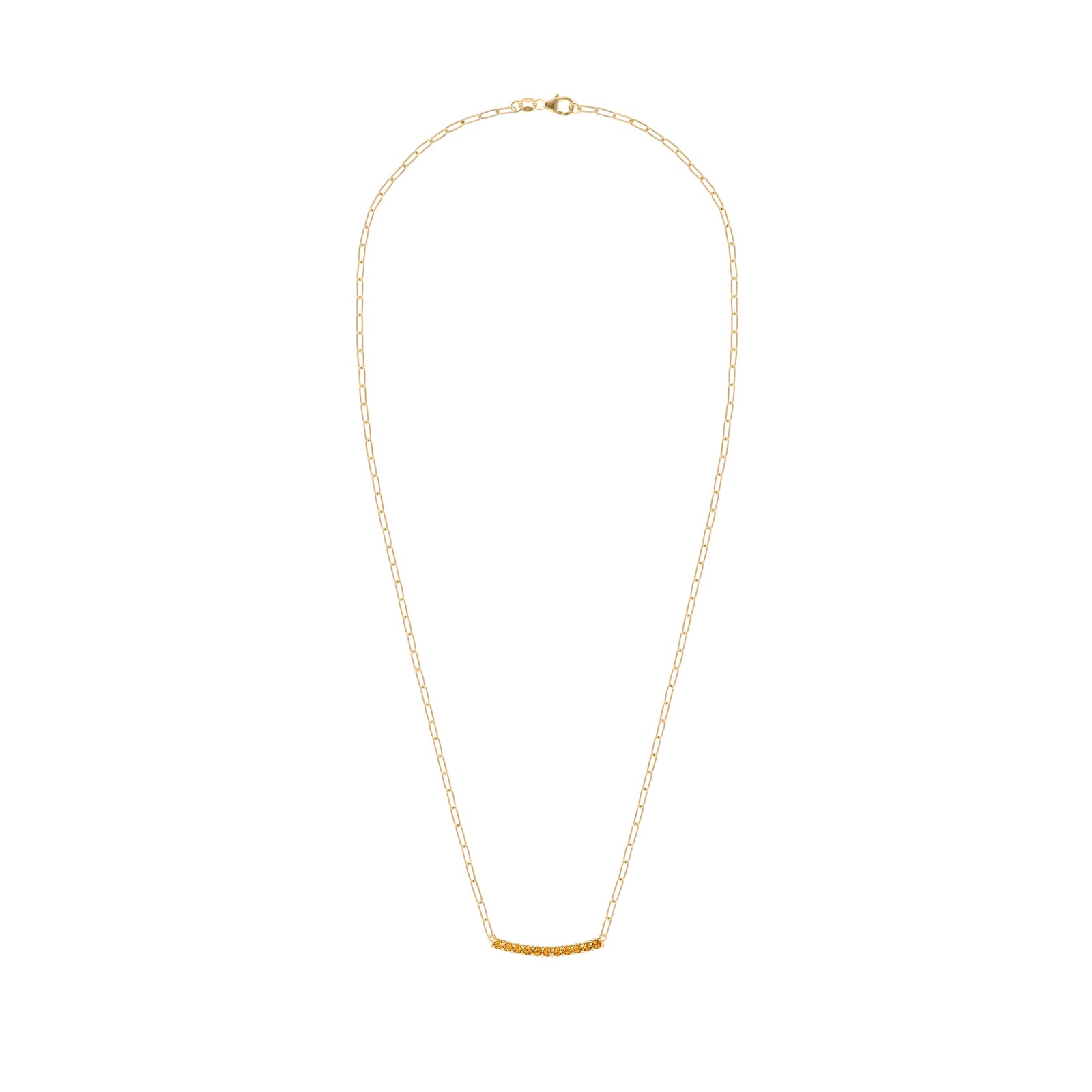 Rosecliff Citrine Bar Adelaide Mini Necklace in 14k Gold (November)