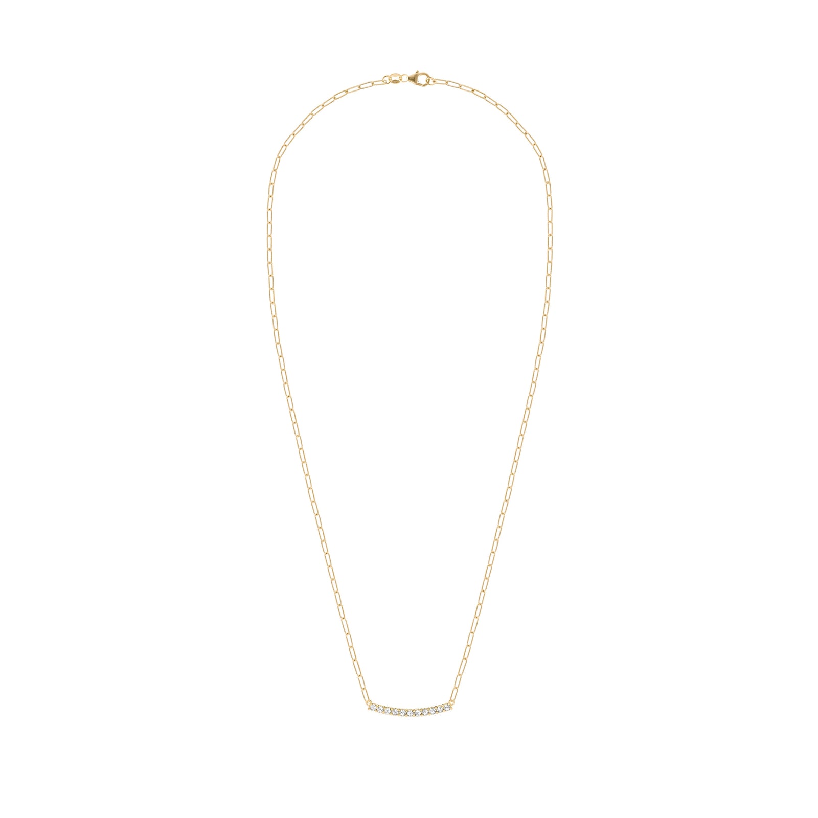Rosecliff White Topaz Bar Adelaide Mini Necklace in 14k Gold (April)