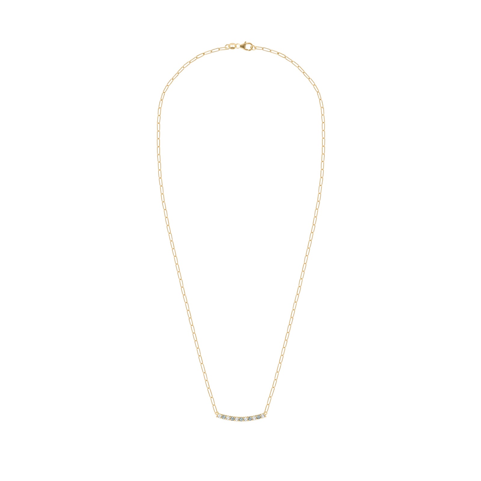 Rosecliff Diamond & Alexandrite Bar Adelaide Mini Necklace in 14k Gold (June)