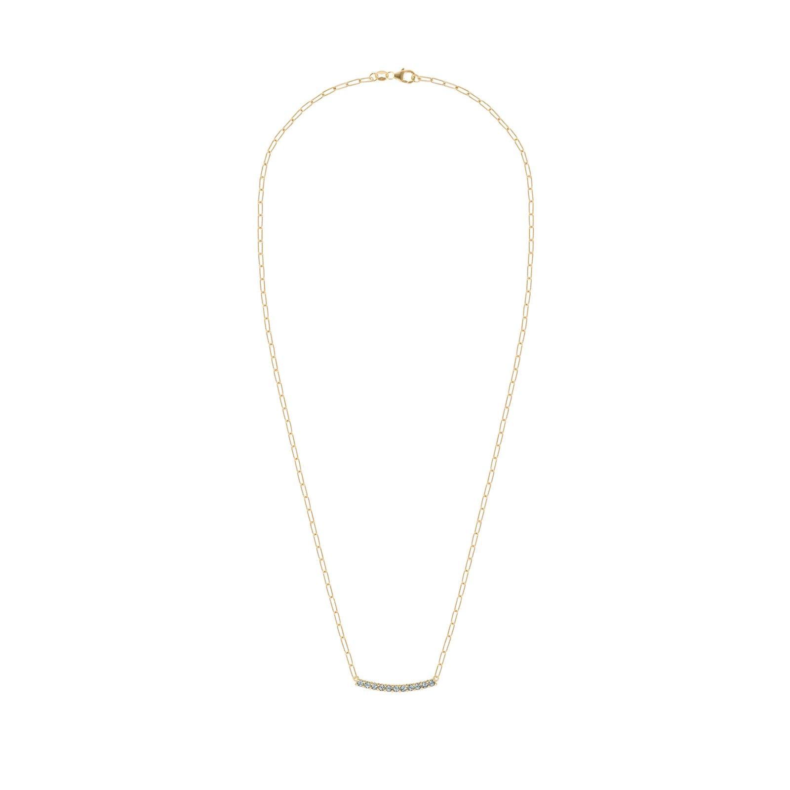 Rosecliff Alexandrite Bar Adelaide Mini Necklace in 14k Gold (June)