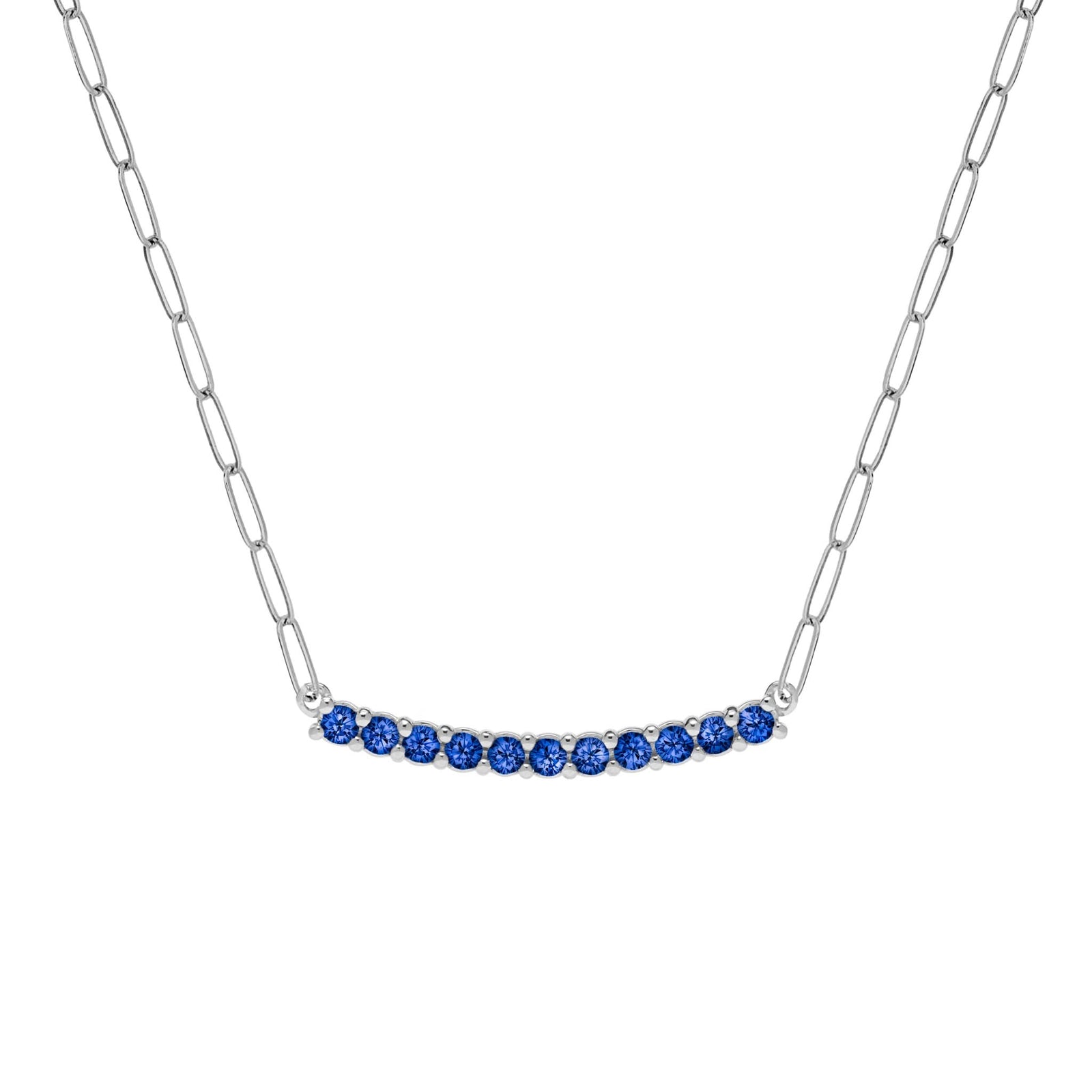 Rosecliff Sapphire Bar Adelaide Mini Necklace in 14k Gold (September)