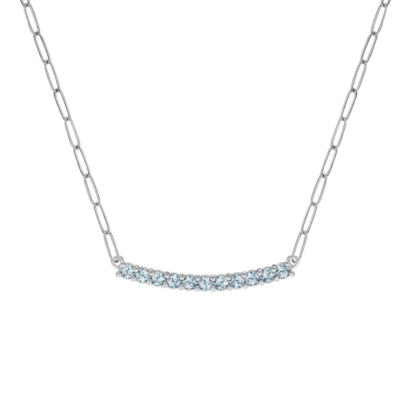 Rosecliff Nantucket Blue Topaz Bar Adelaide Mini Necklace in 14k Gold (December)