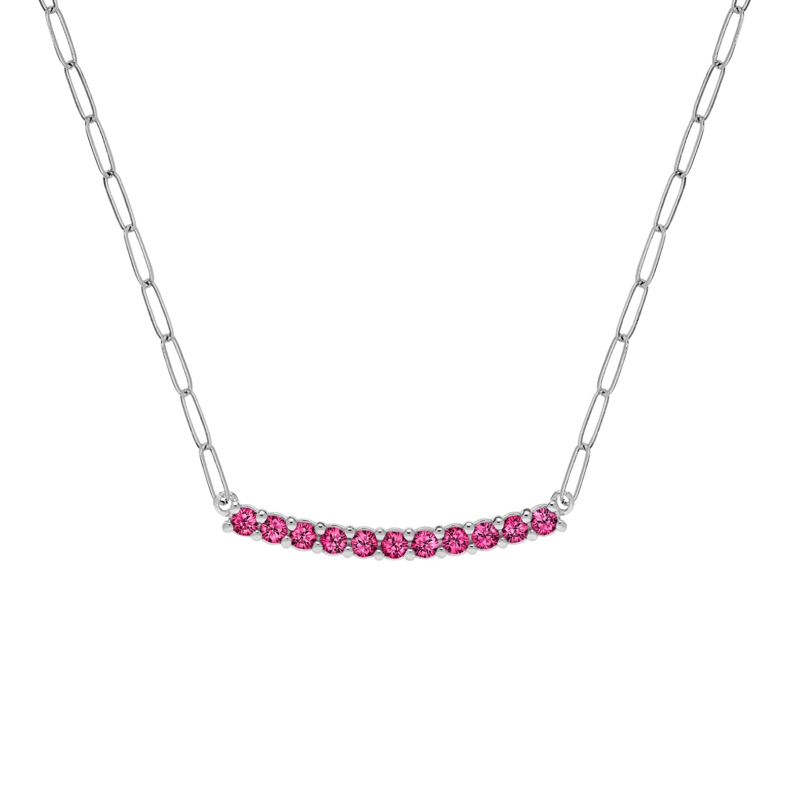 Rosecliff Ruby Bar Adelaide Mini Necklace in 14k Gold (July)