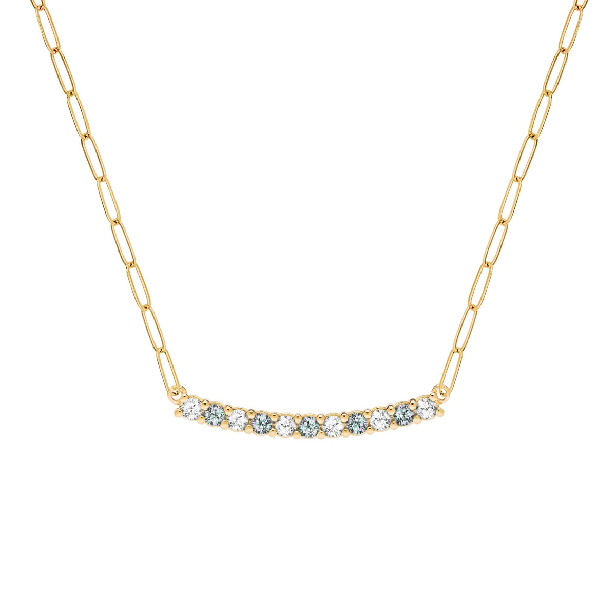 Rosecliff Diamond & Alexandrite Bar Adelaide Mini Necklace in 14k Gold (June)