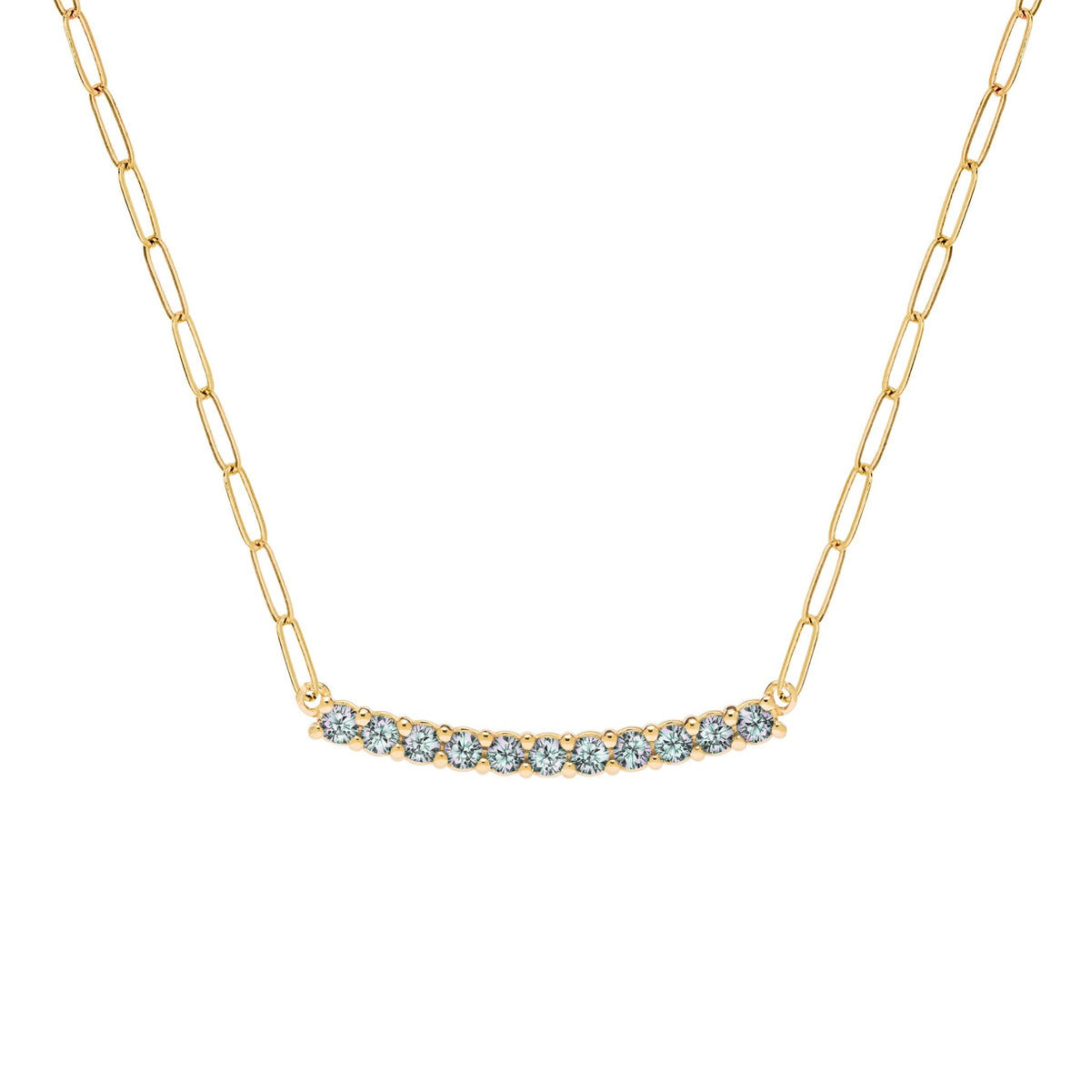 Rosecliff Alexandrite Bar Adelaide Mini Necklace in 14k Gold (June)