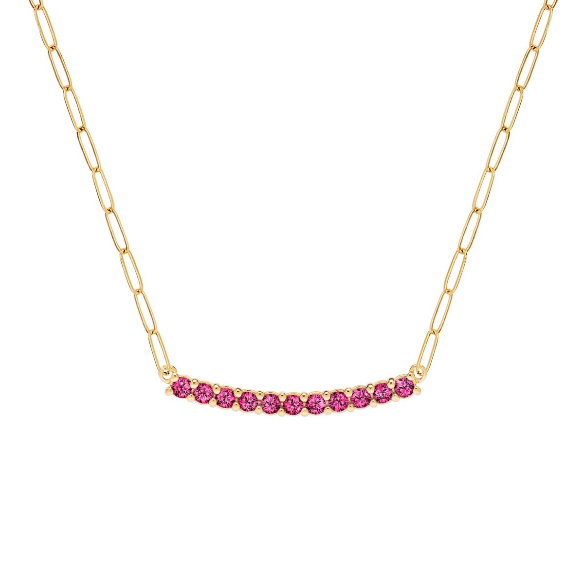Rosecliff Ruby Bar Adelaide Mini Necklace in 14k Gold (July)