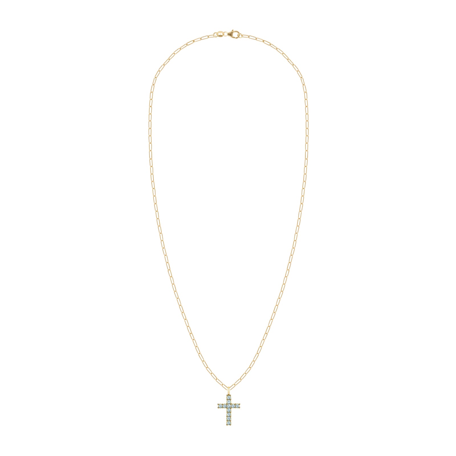 Rosecliff Cross Nantucket Blue Topaz Pendant in 14k Gold (December)
