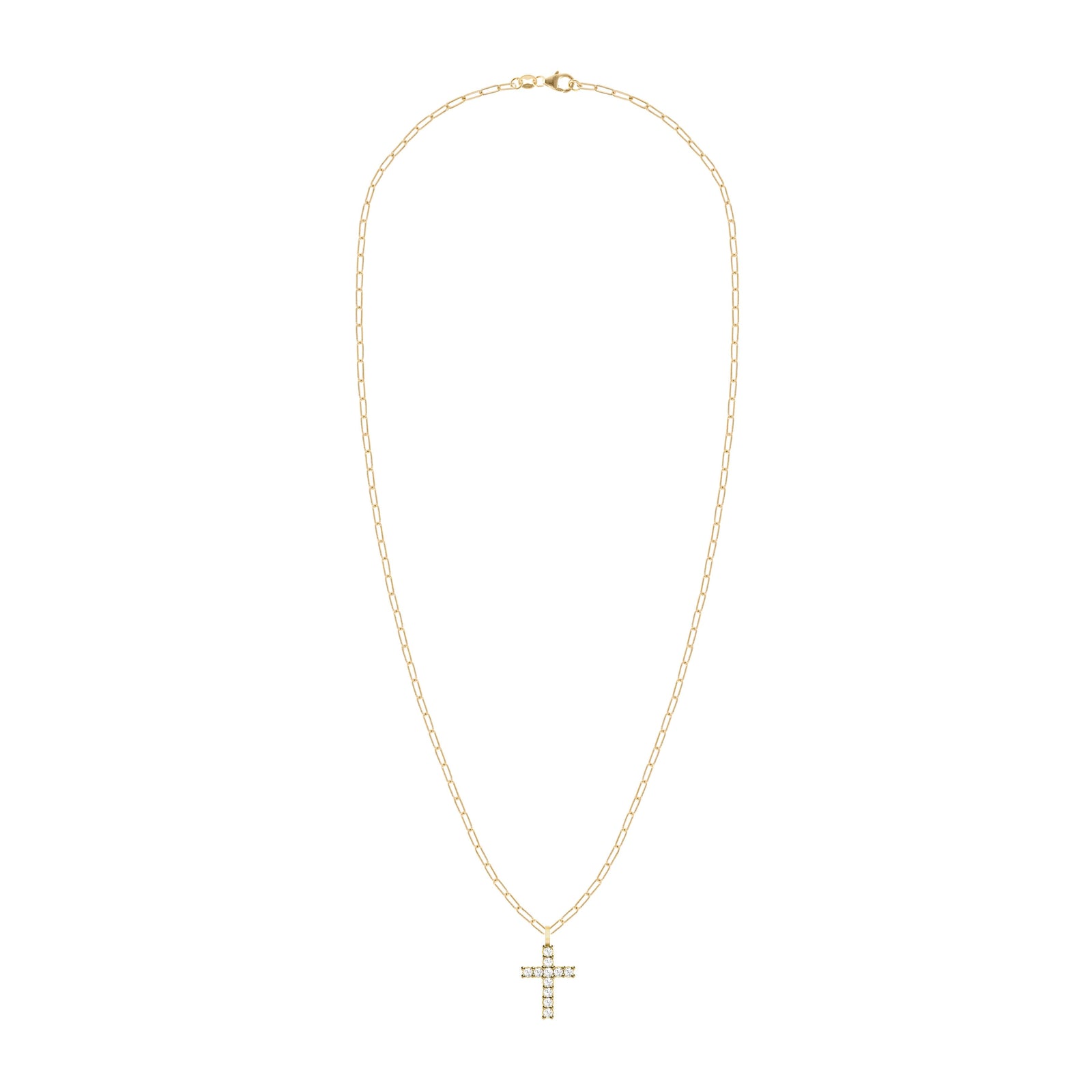 Rosecliff Cross Diamond Pendant in 14k Gold (April)