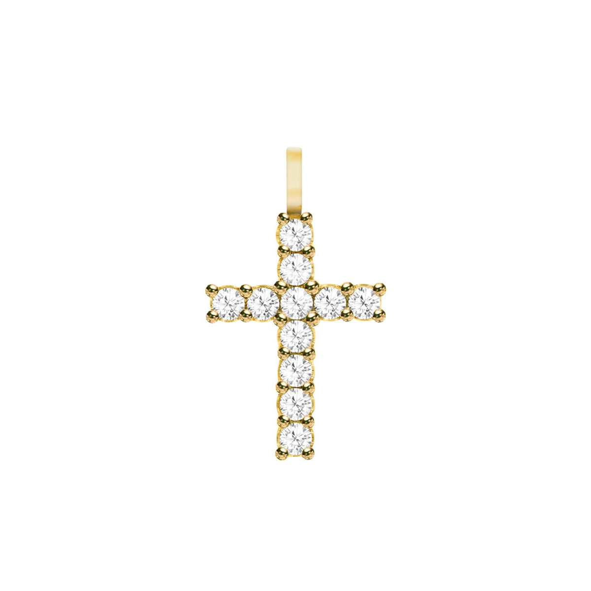 Rosecliff Cross Diamond Pendant in 14k Gold (April)