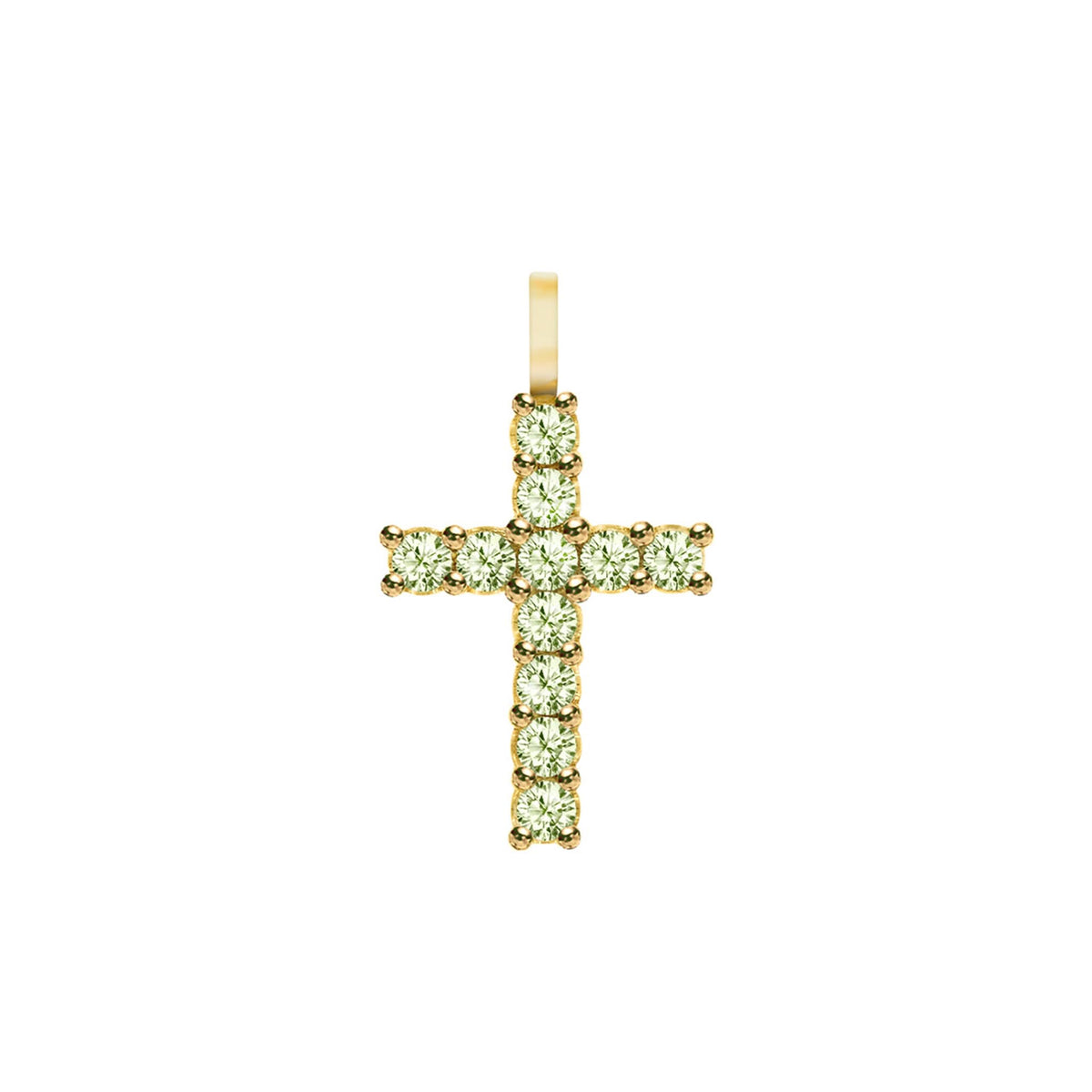 Rosecliff Cross Peridot Pendant in 14k Gold (August)