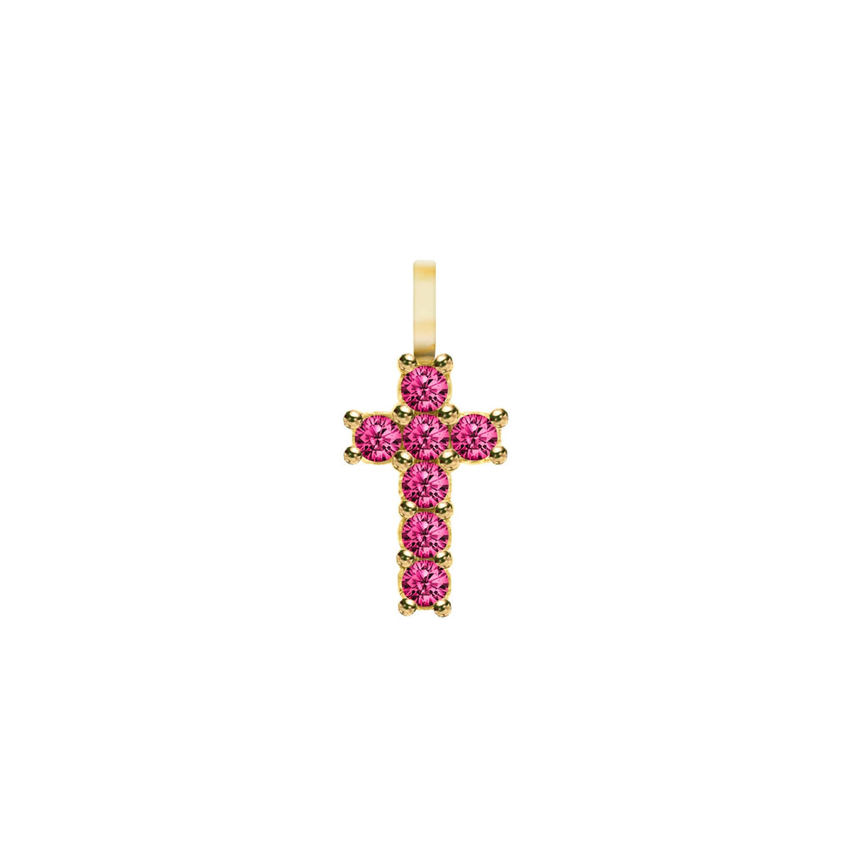 Rosecliff Small Cross Ruby Pendant in 14k Gold (July)