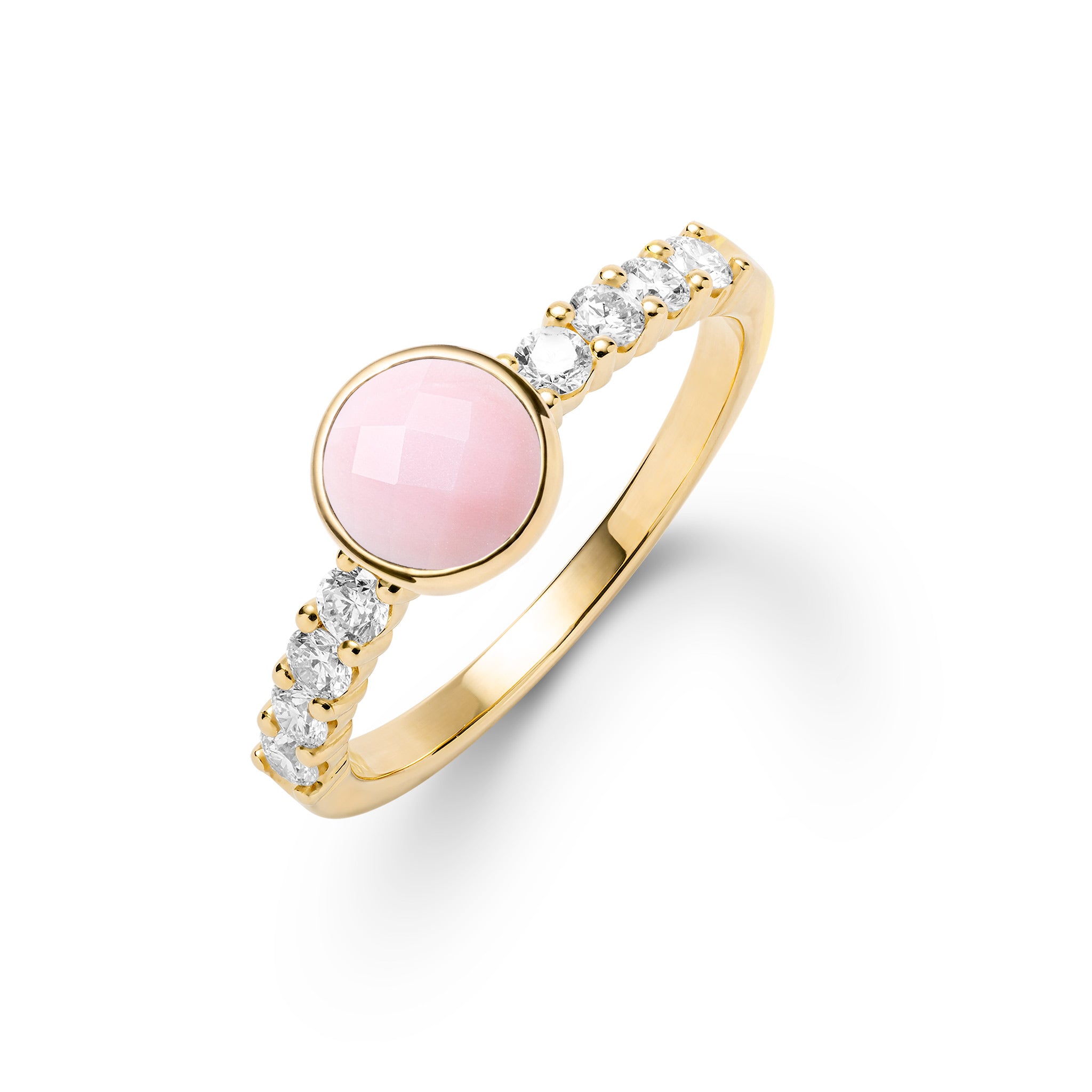 Rosecliff Grand Pink Opal Ring in 14k Gold (October)