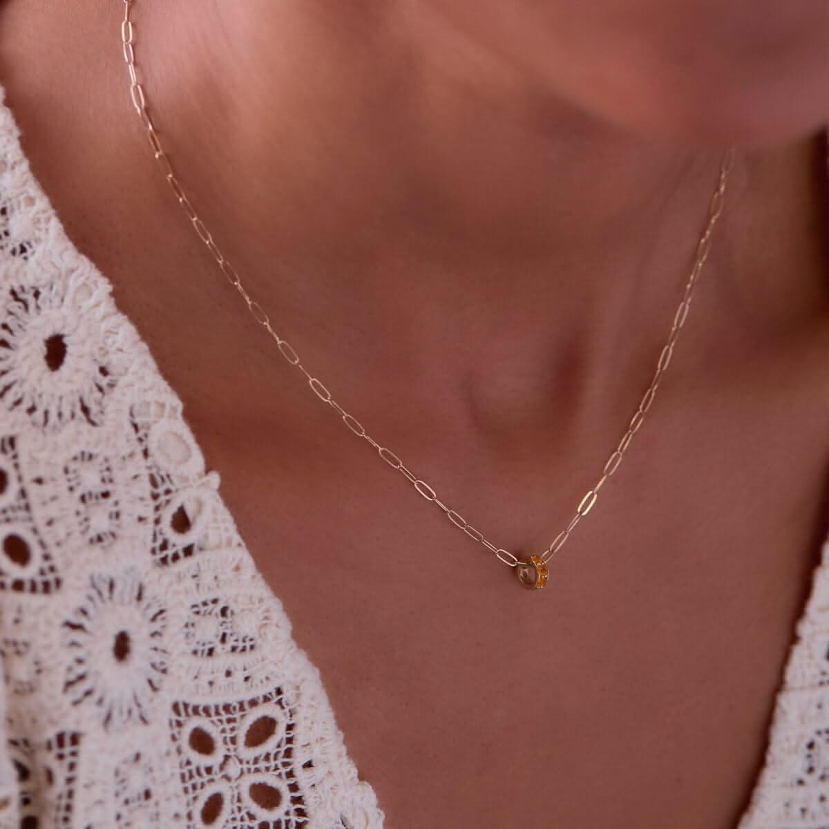 Rosecliff Citrine Bead in 14k Gold (November)