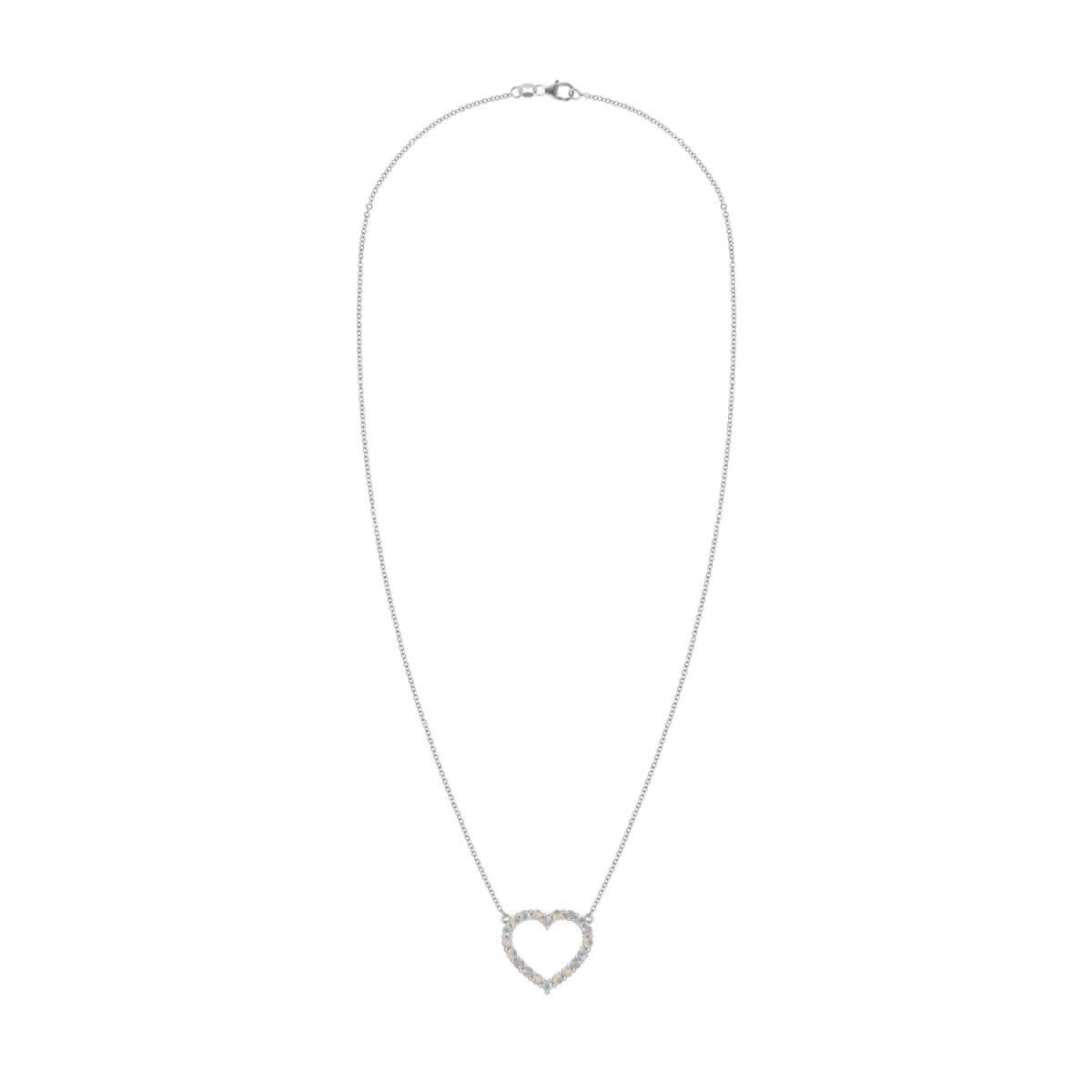 Rosecliff Heart Opal Necklace in 14k Gold (October)