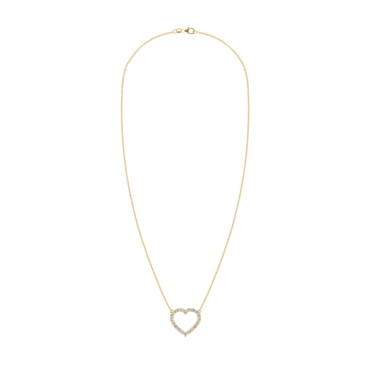 Rosecliff Heart Opal Necklace in 14k Gold (October)