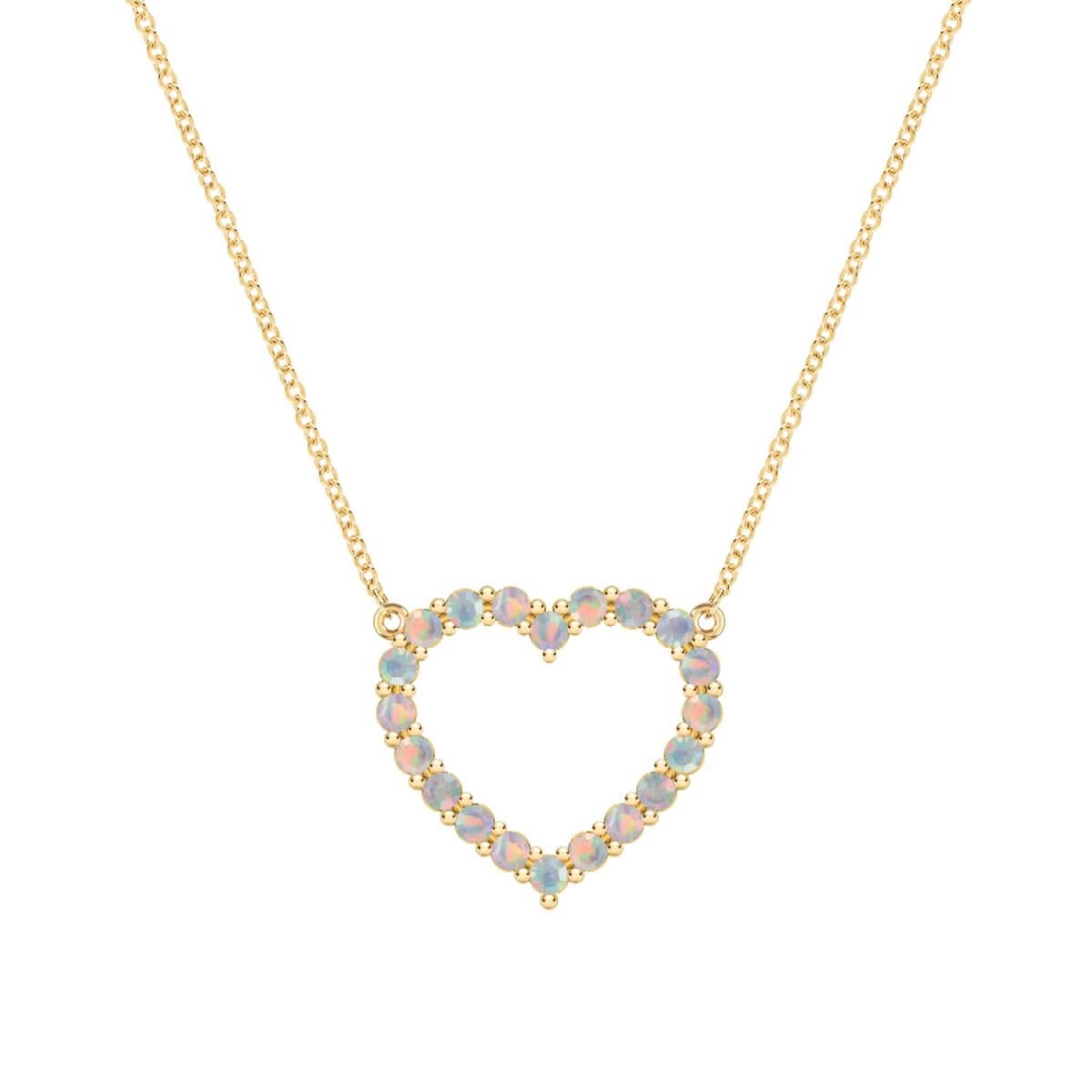 Rosecliff Heart Opal Necklace in 14k Gold (October)