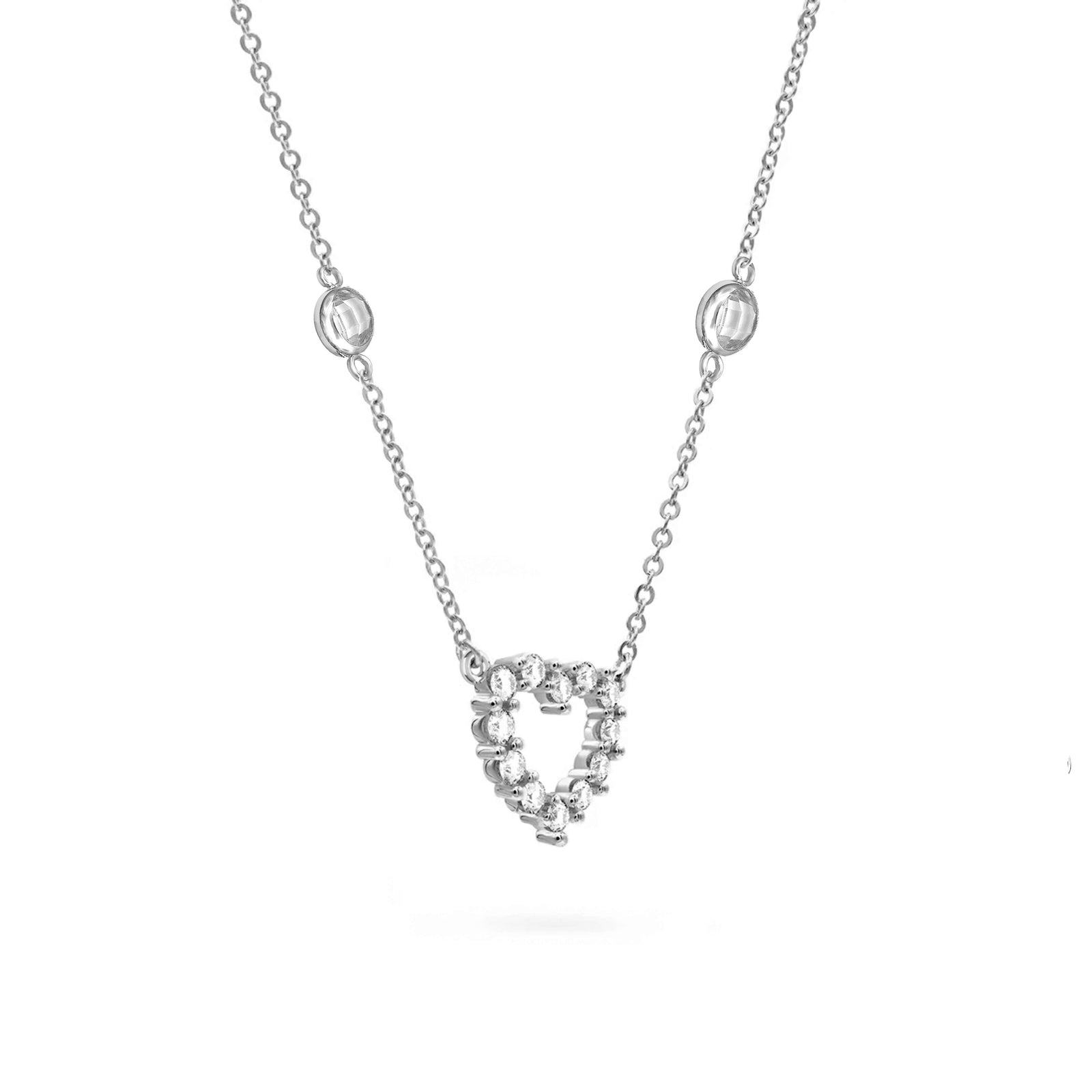 Rosecliff Small Diamond Heart & Petite 2 Birthstone Necklace