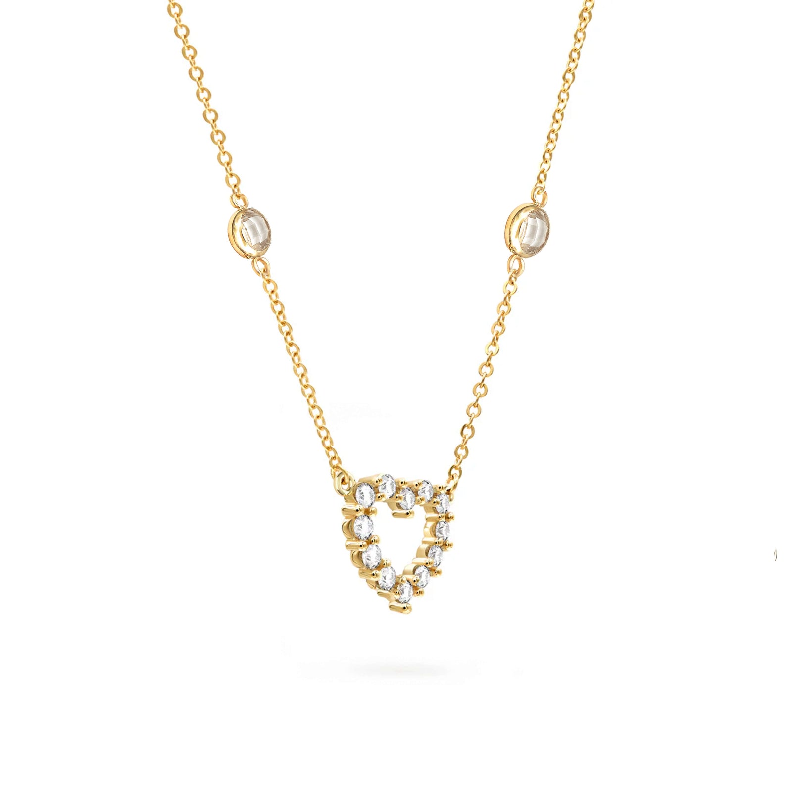 Rosecliff Small Diamond Heart & Petite 2 Birthstone Necklace