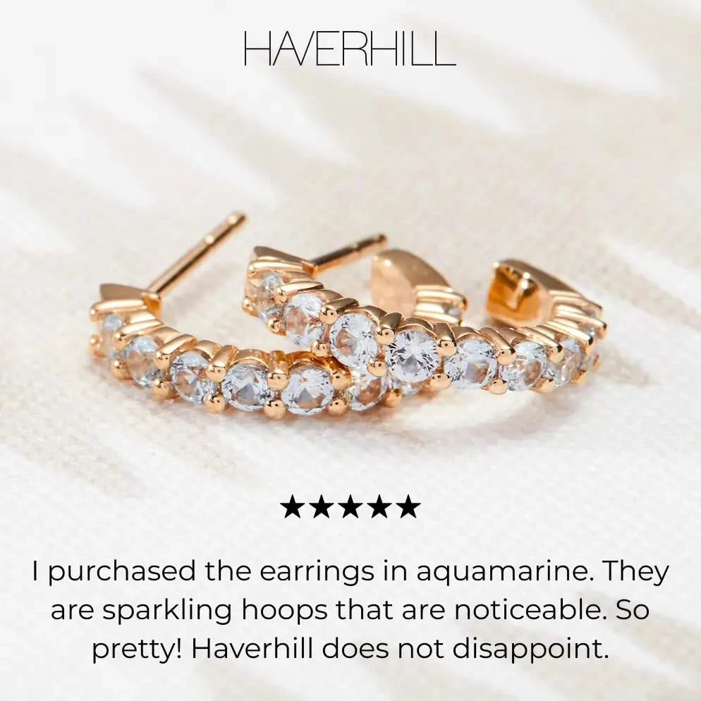 Rosecliff Birthstone Huggie Hoop Earrings in 14k Gold