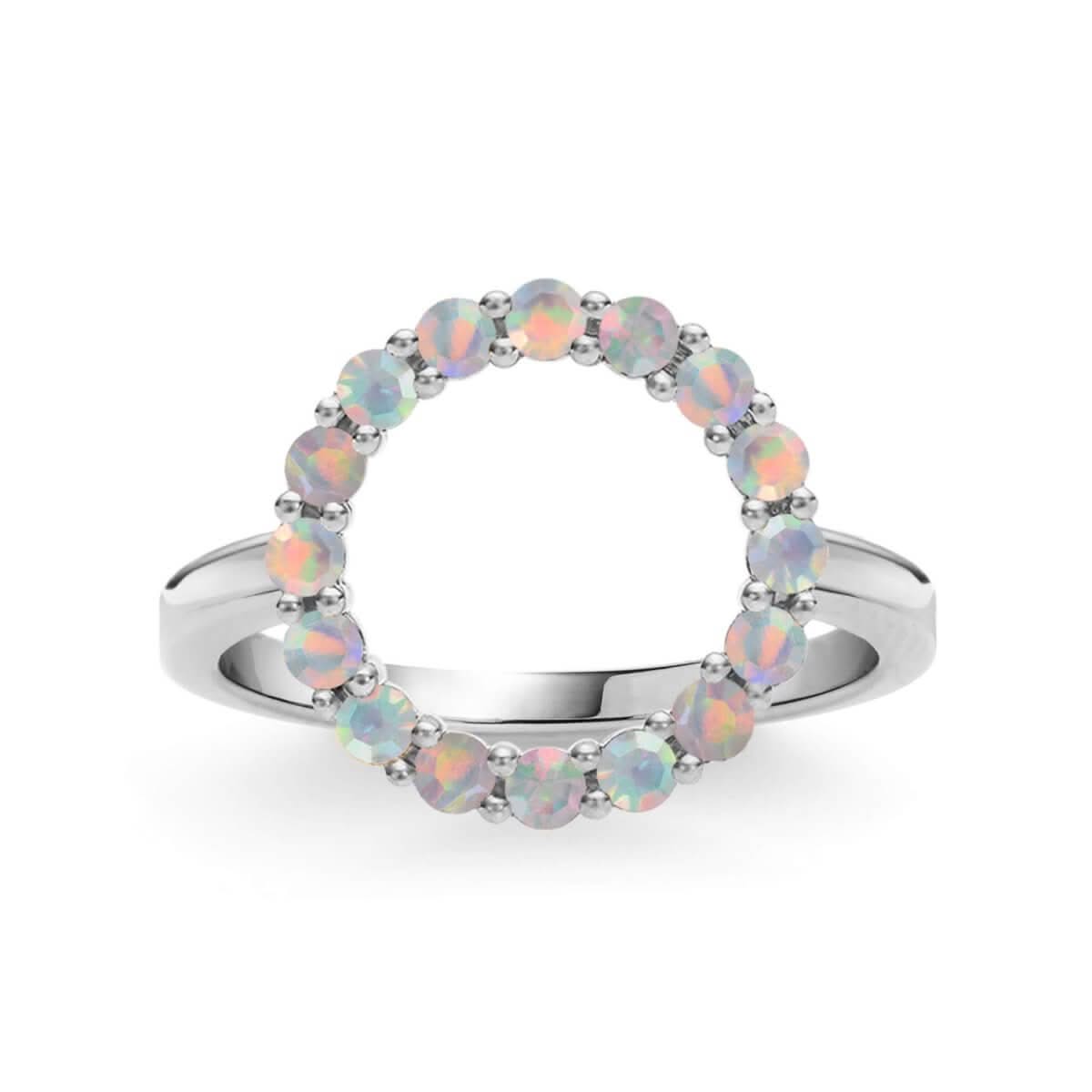 Rosecliff Circle Opal Ring in 14k Gold (October)