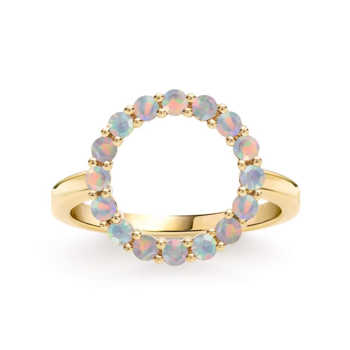 Rosecliff Circle Opal Ring in 14k Gold (October)