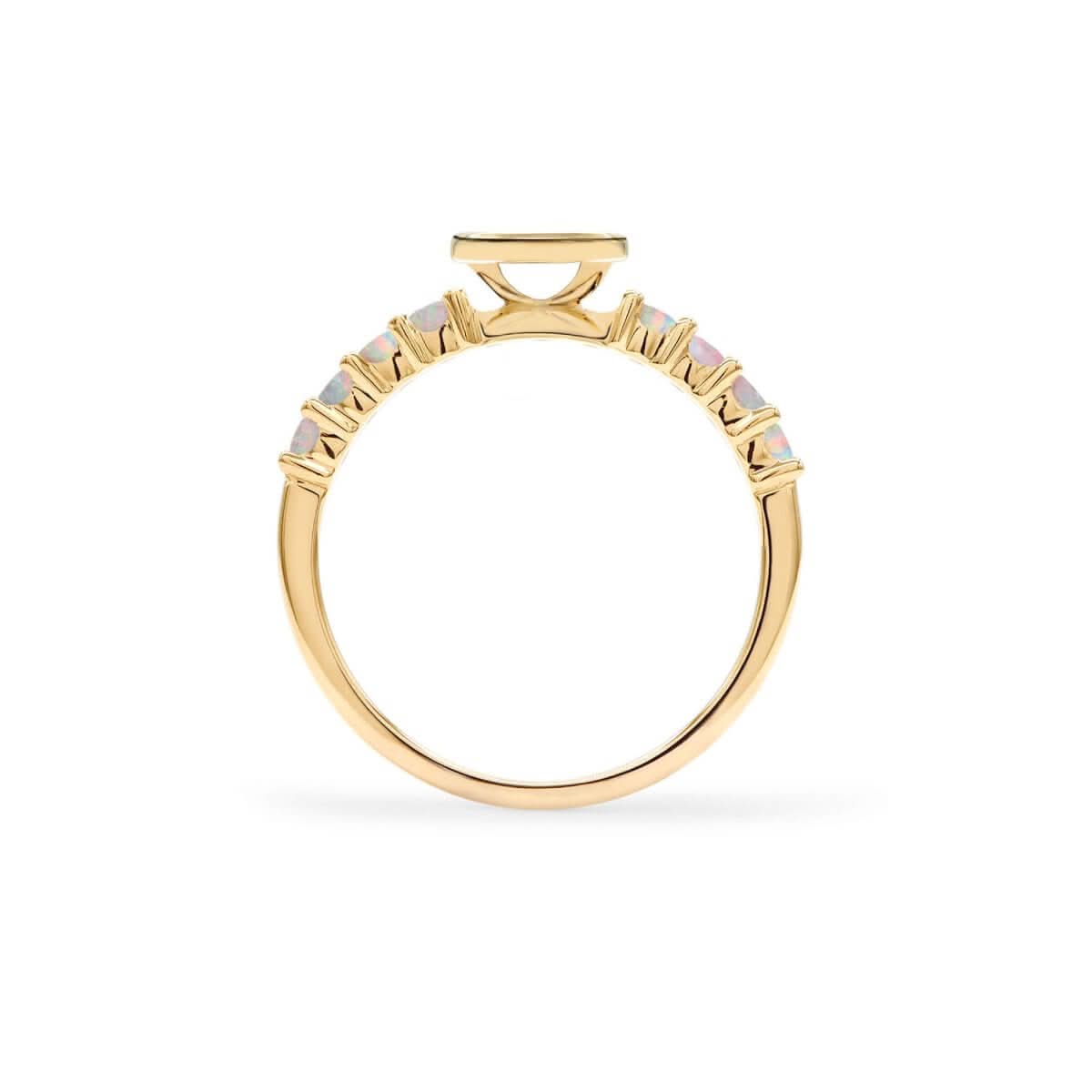 Rosecliff Letter Opal Ring in 14k Gold (October)
