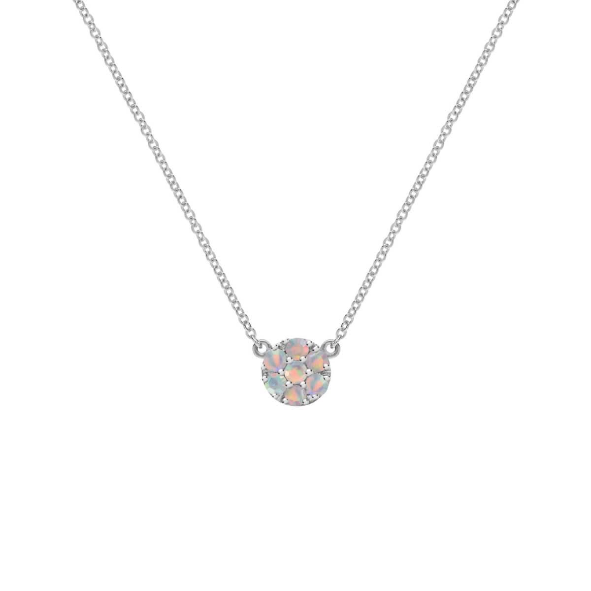Rosecliff Opal Mini Necklace in Solid 14k Gold (October)