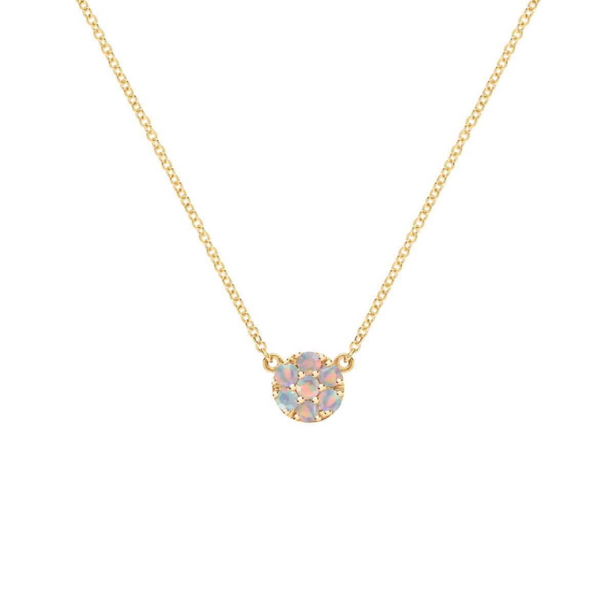 Rosecliff Opal Mini Necklace in Solid 14k Gold (October)
