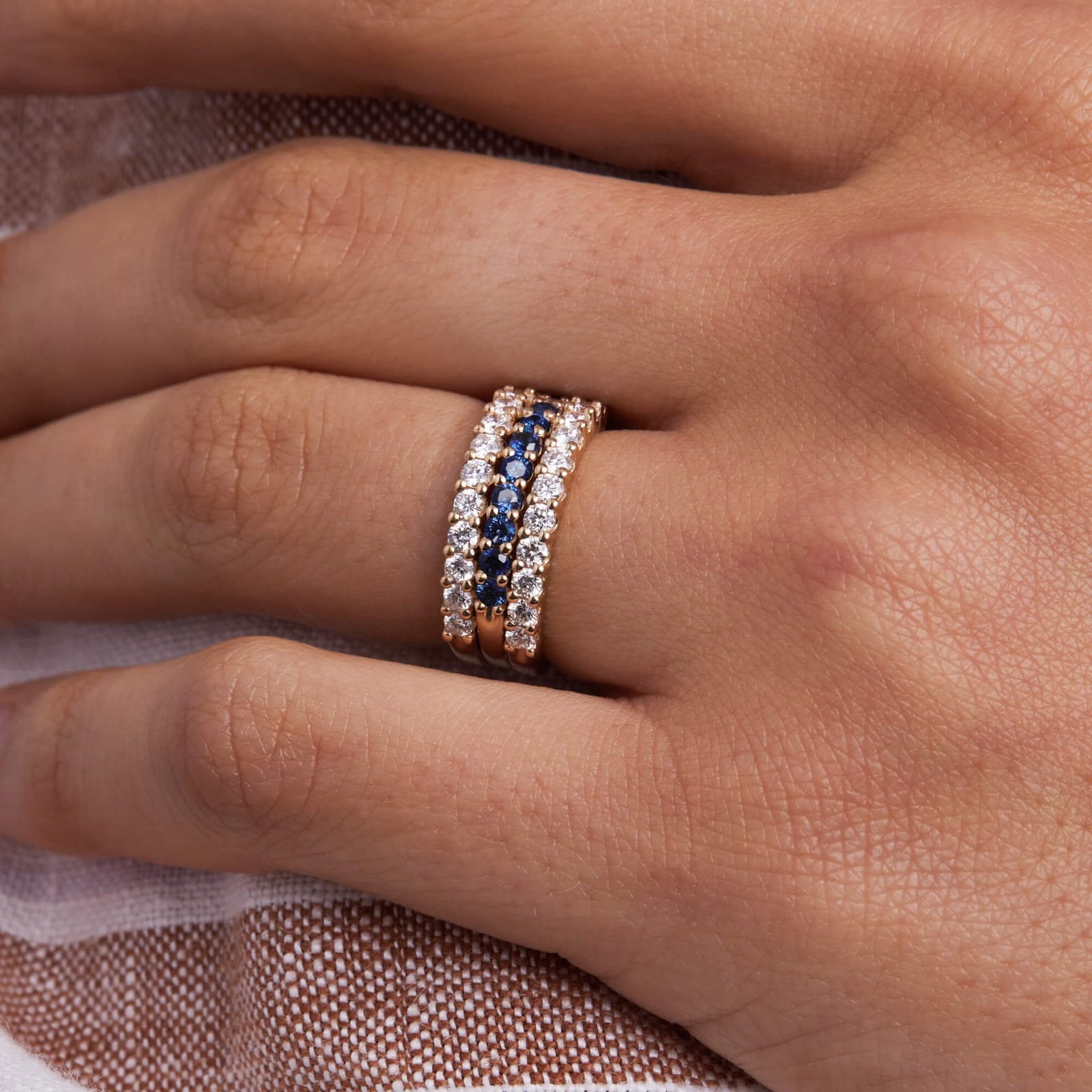 Rosecliff Sapphire Stackable Ring in 14k Gold (September)