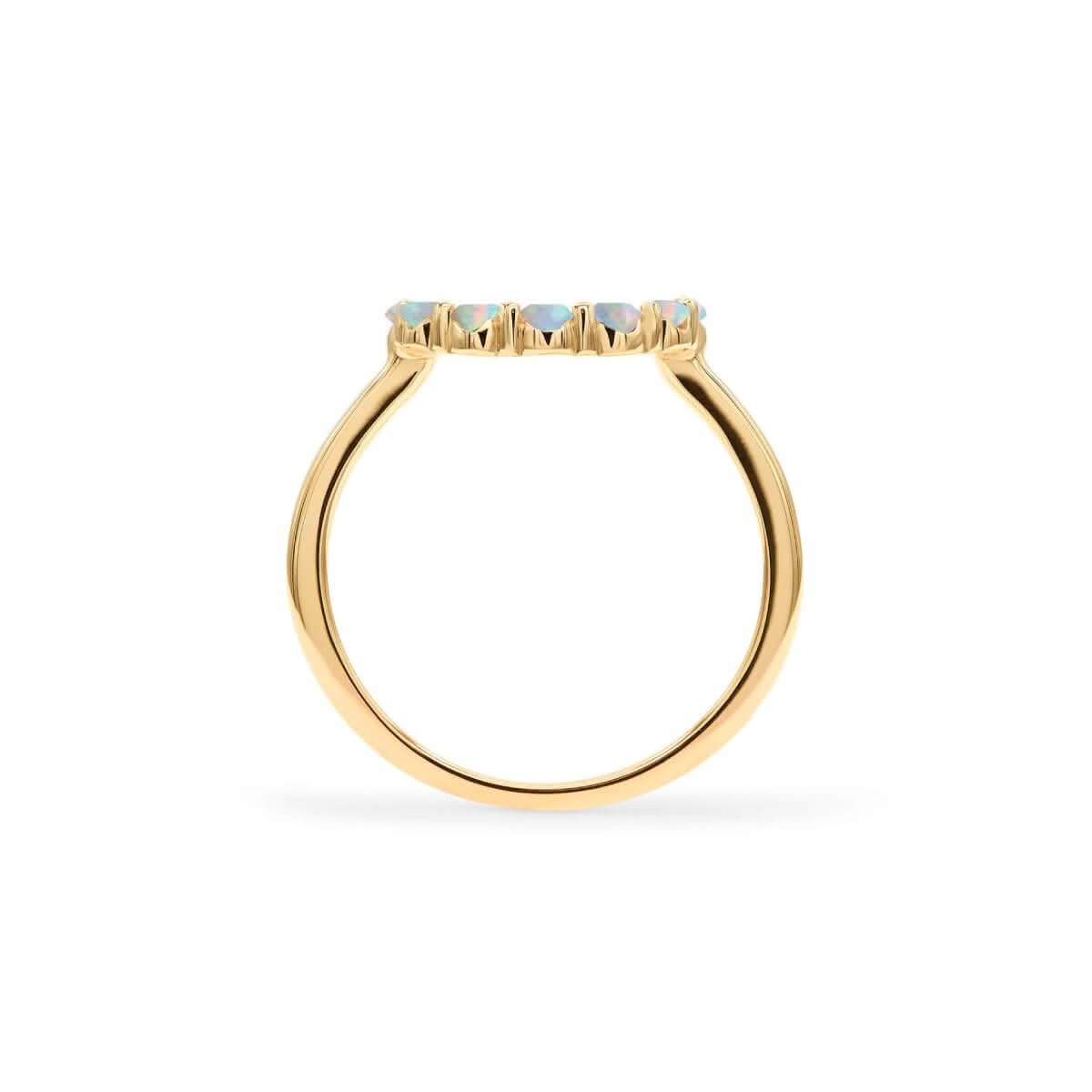 Rosecliff Small Circle Opal Ring in 14k Gold (October)