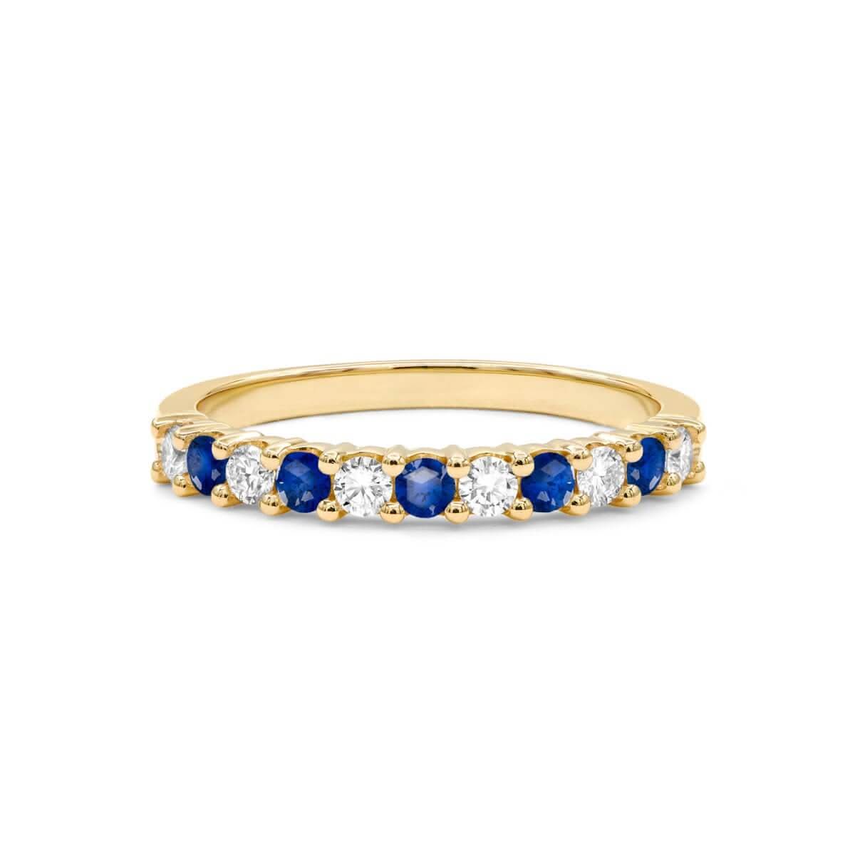 Rosecliff Diamond & Sapphire Stackable Ring in 14k Gold (September)