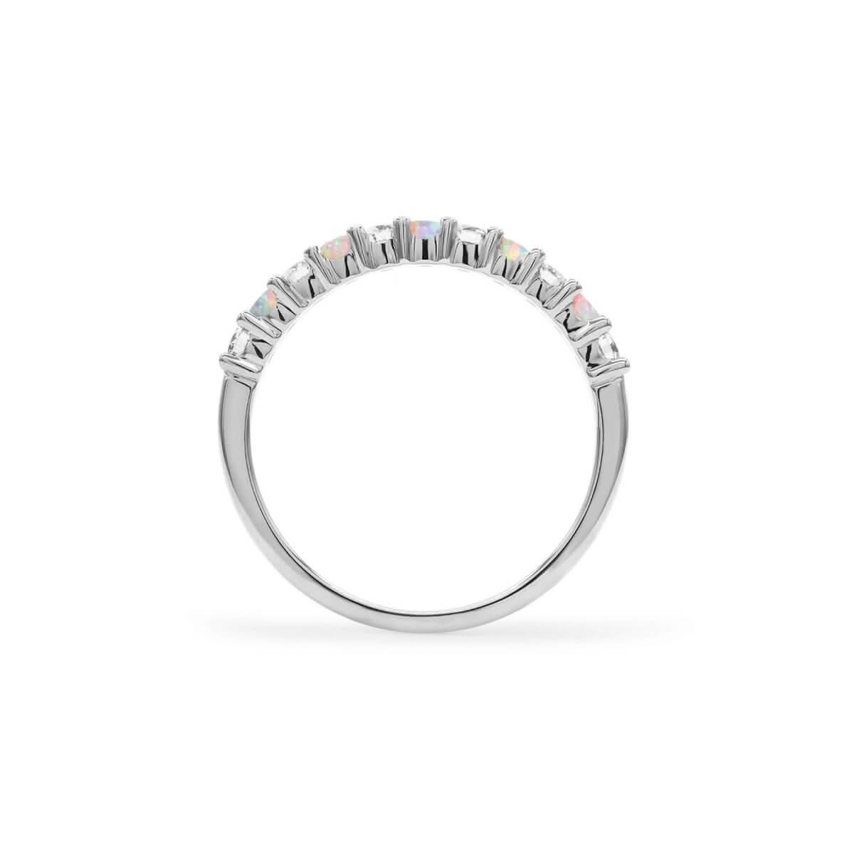 Rosecliff Diamond & Opal Stackable Ring in 14k Gold (October)