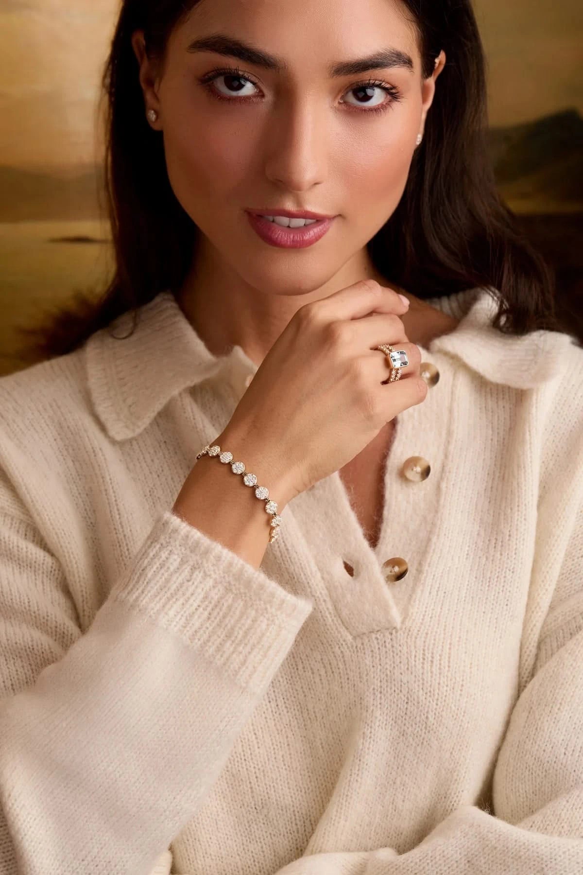 Rosecliff Tennis Bracelet in 14k Gold