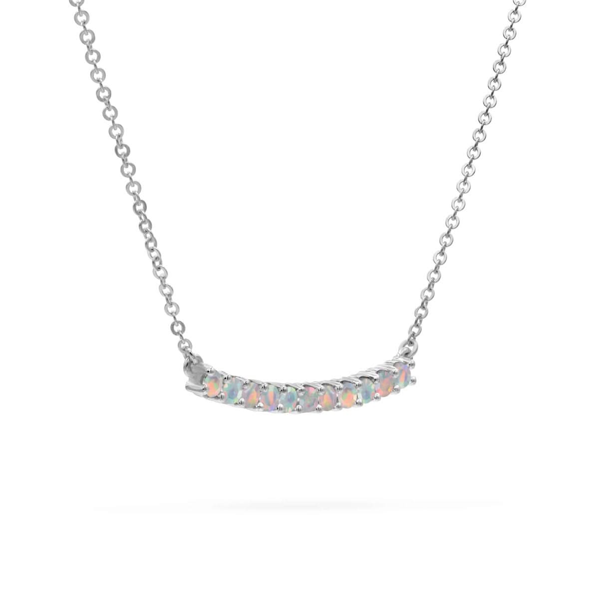 Rosecliff Opal Bar Necklace in 14k Gold (October)