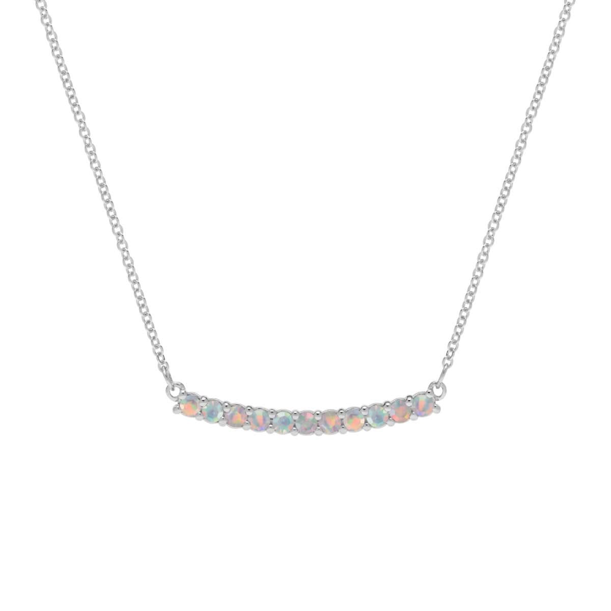 Rosecliff Opal Bar Necklace in 14k Gold (October)