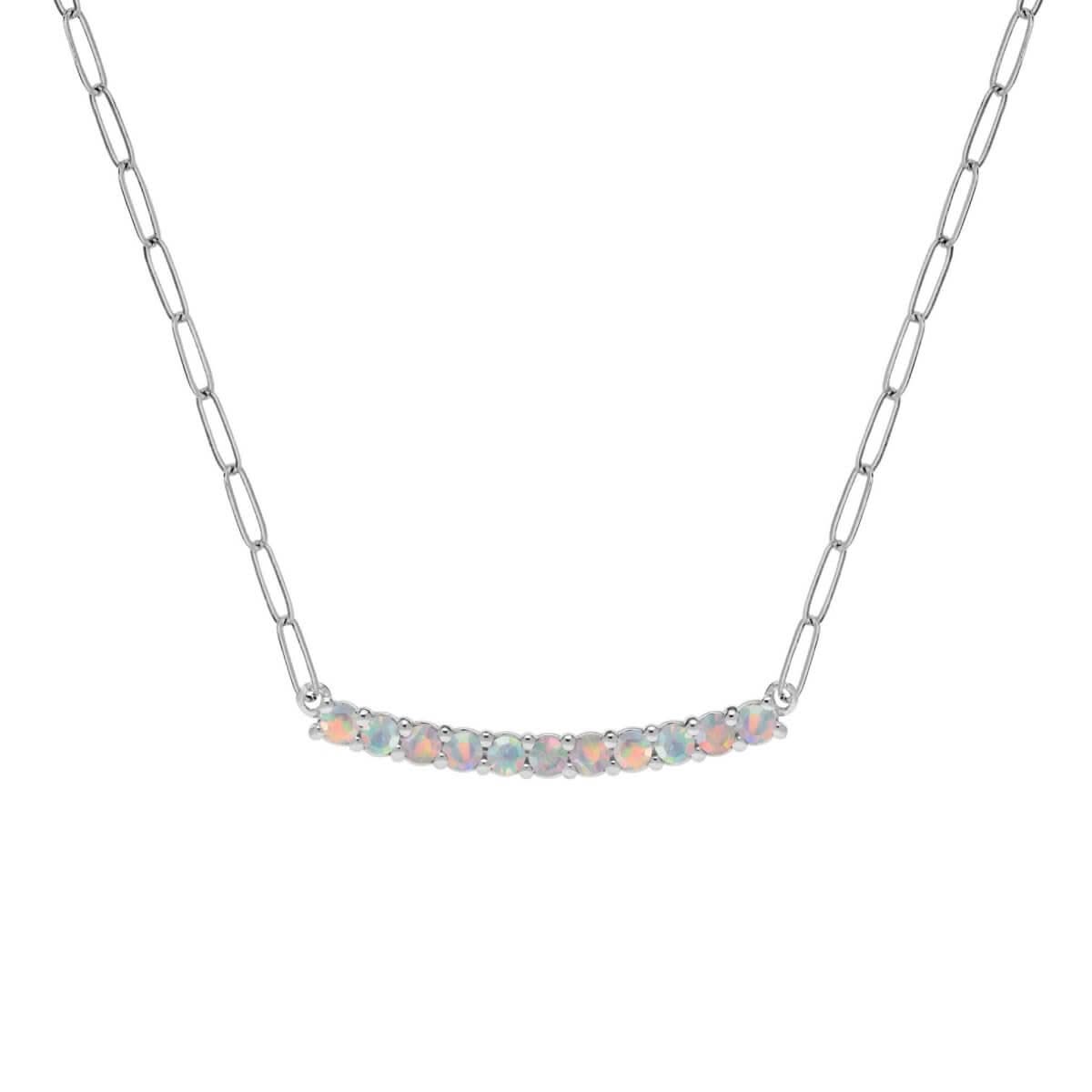 Rosecliff Opal Bar Adelaide Mini Necklace in 14k Gold (October)
