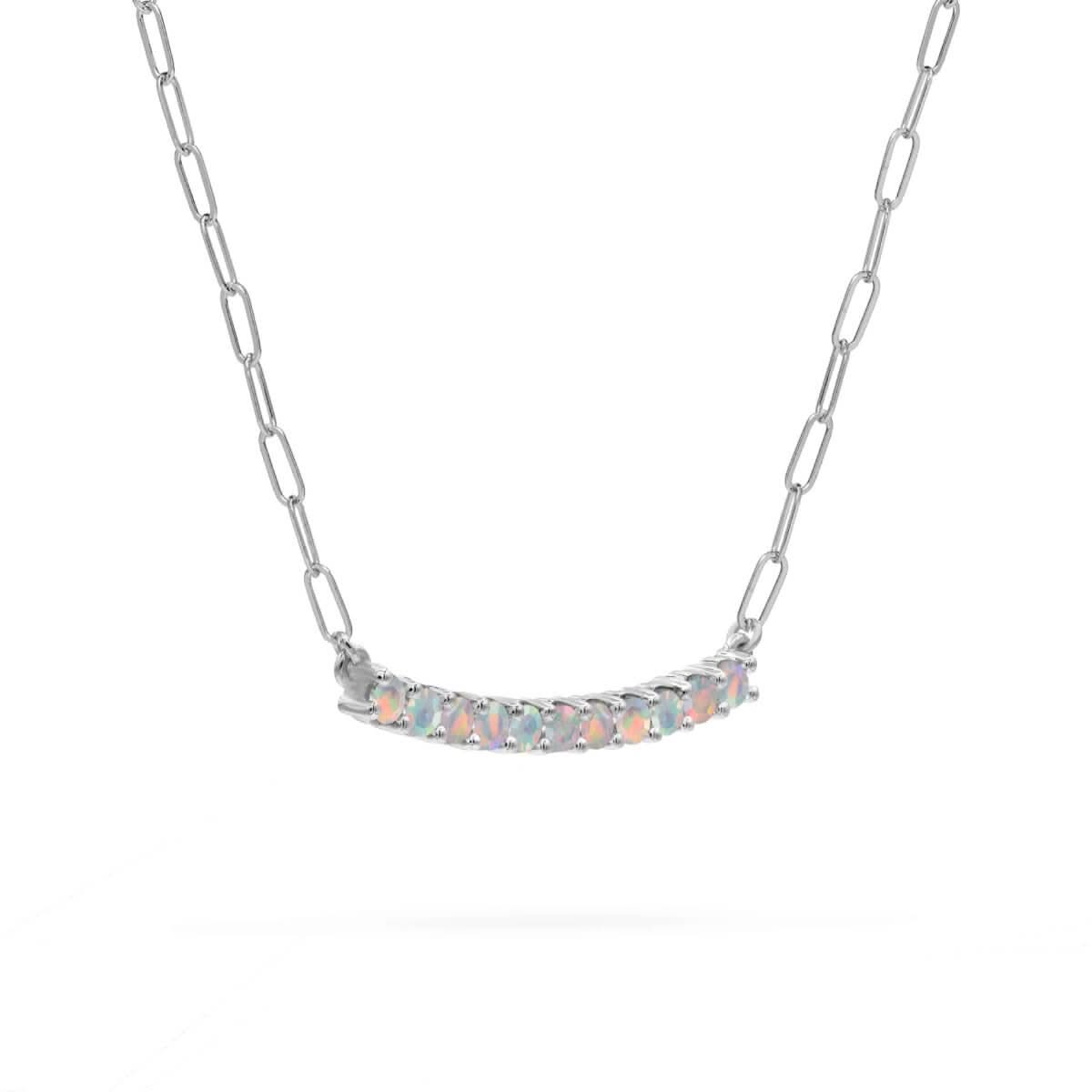 Rosecliff Opal Bar Adelaide Mini Necklace in 14k Gold (October)