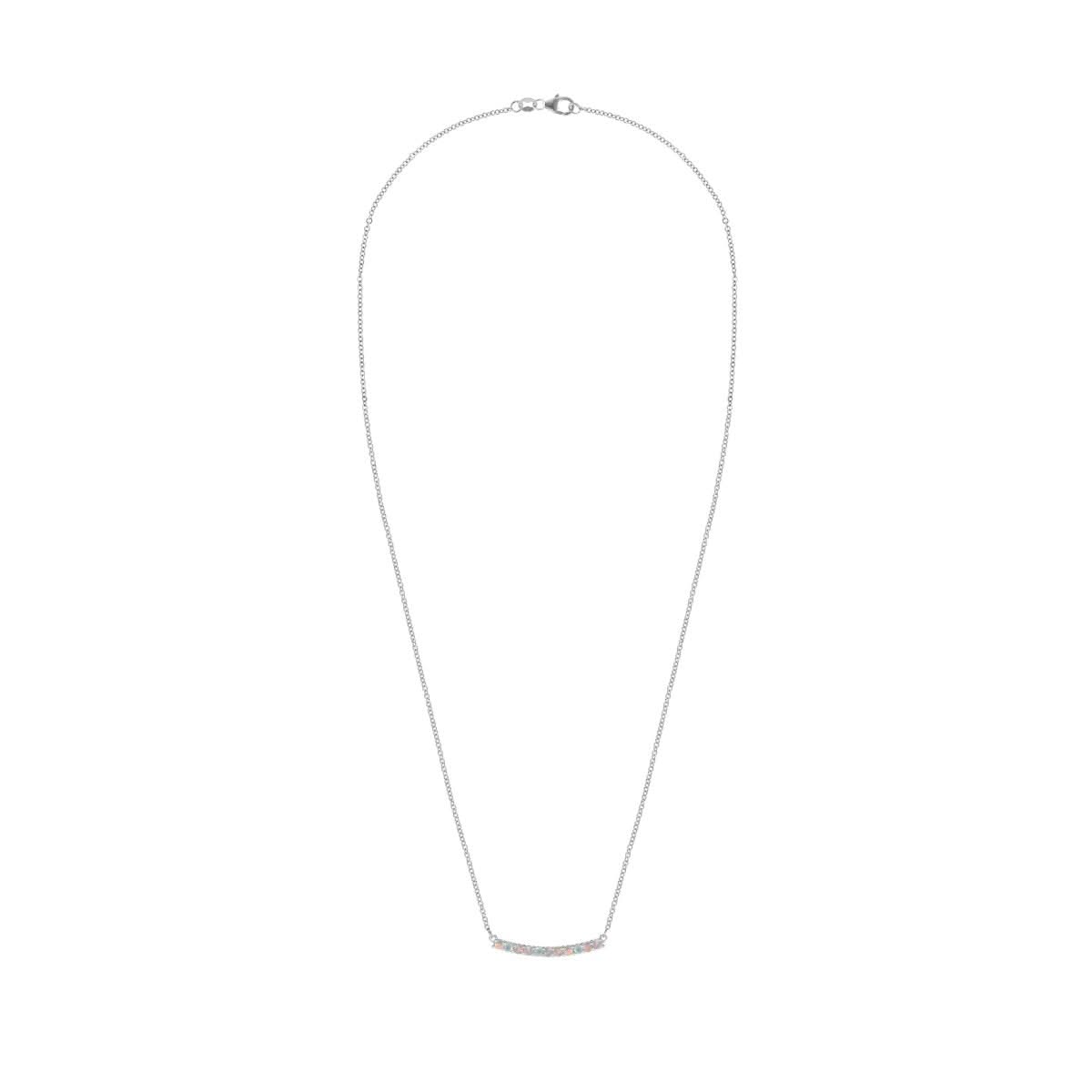 Rosecliff Opal Bar Necklace in 14k Gold (October)