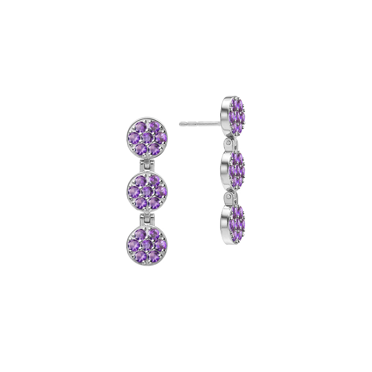 Rosecliff Amethyst Drop Earrings in 14k Gold (February)