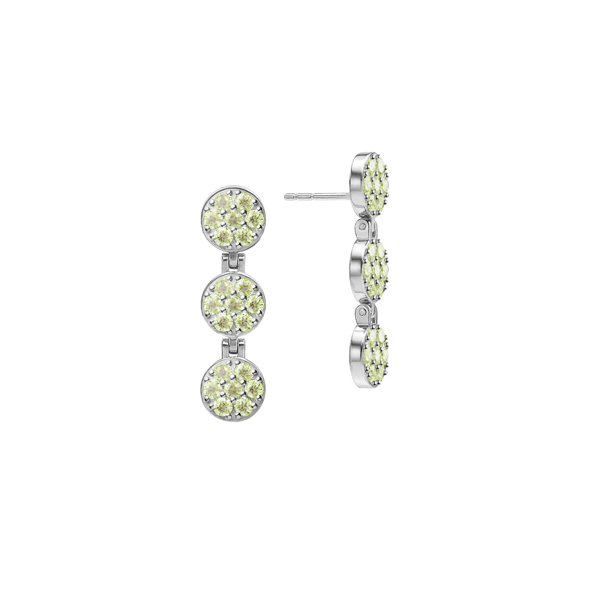 Rosecliff Peridot Drop Earrings in 14k Gold (August)