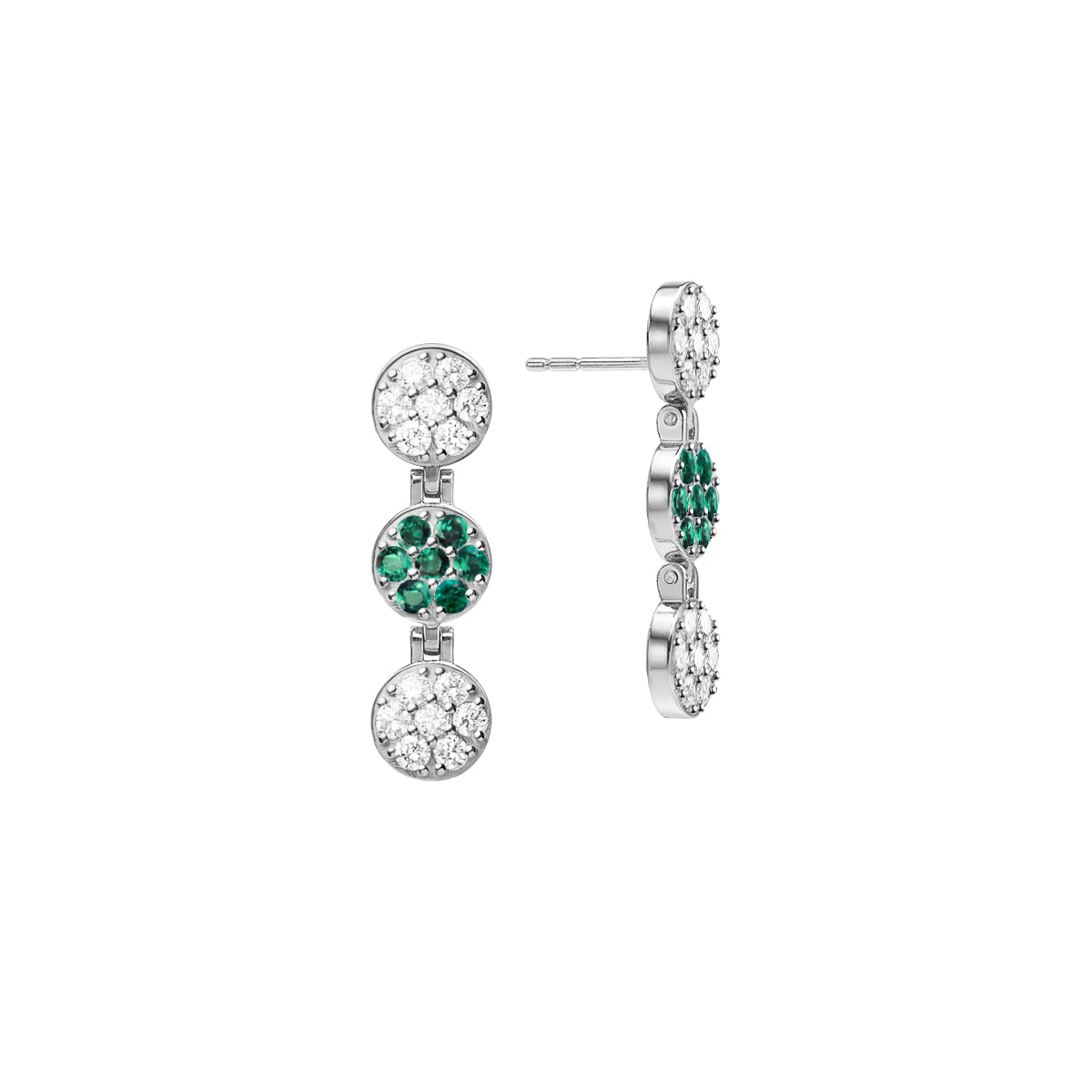 Rosecliff Diamond & Emerald Drop Earrings in 14k Gold (May)